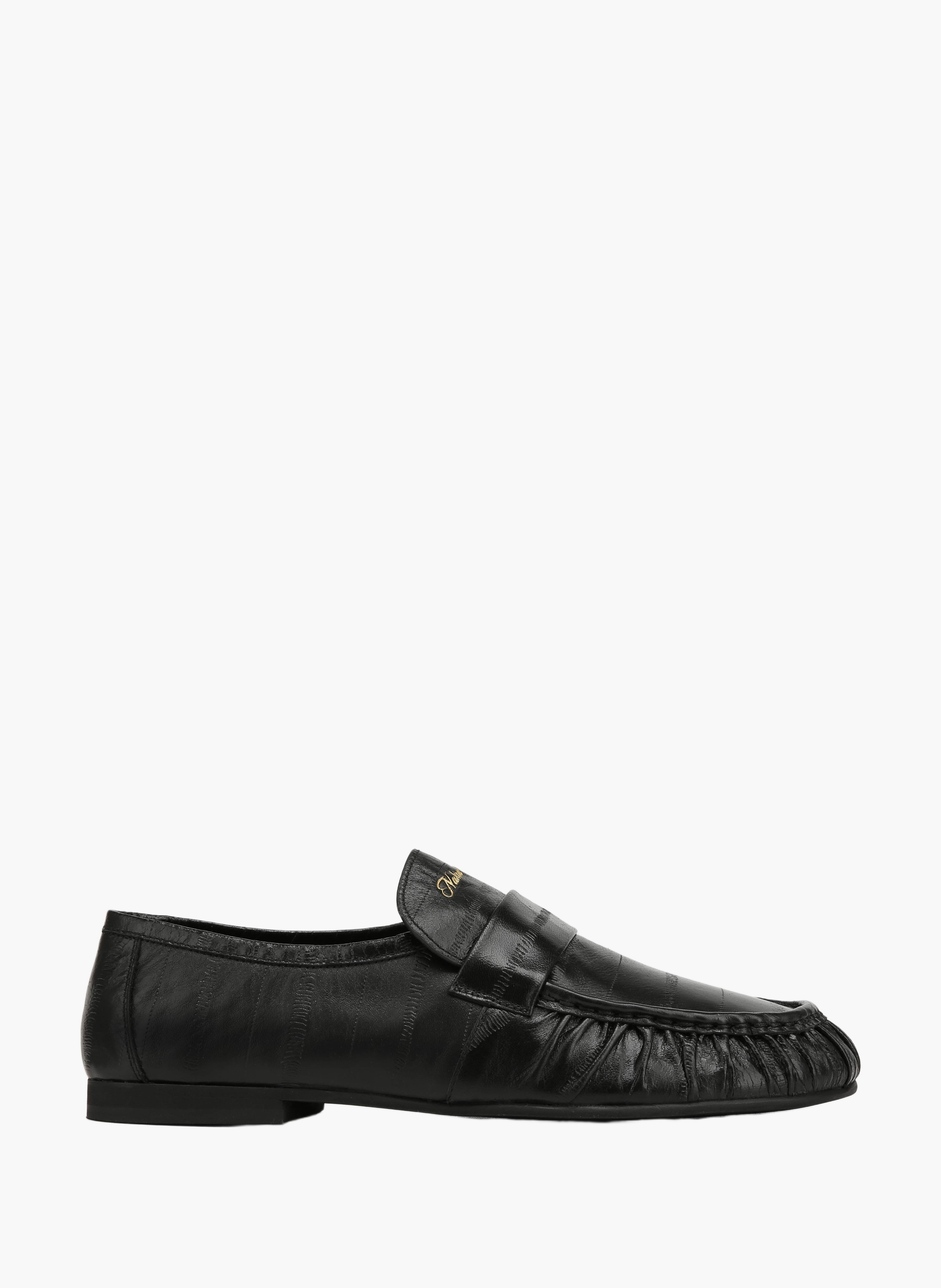 Mocassins the wall street en cuir d'anguille NAKED WOLFE Noir
