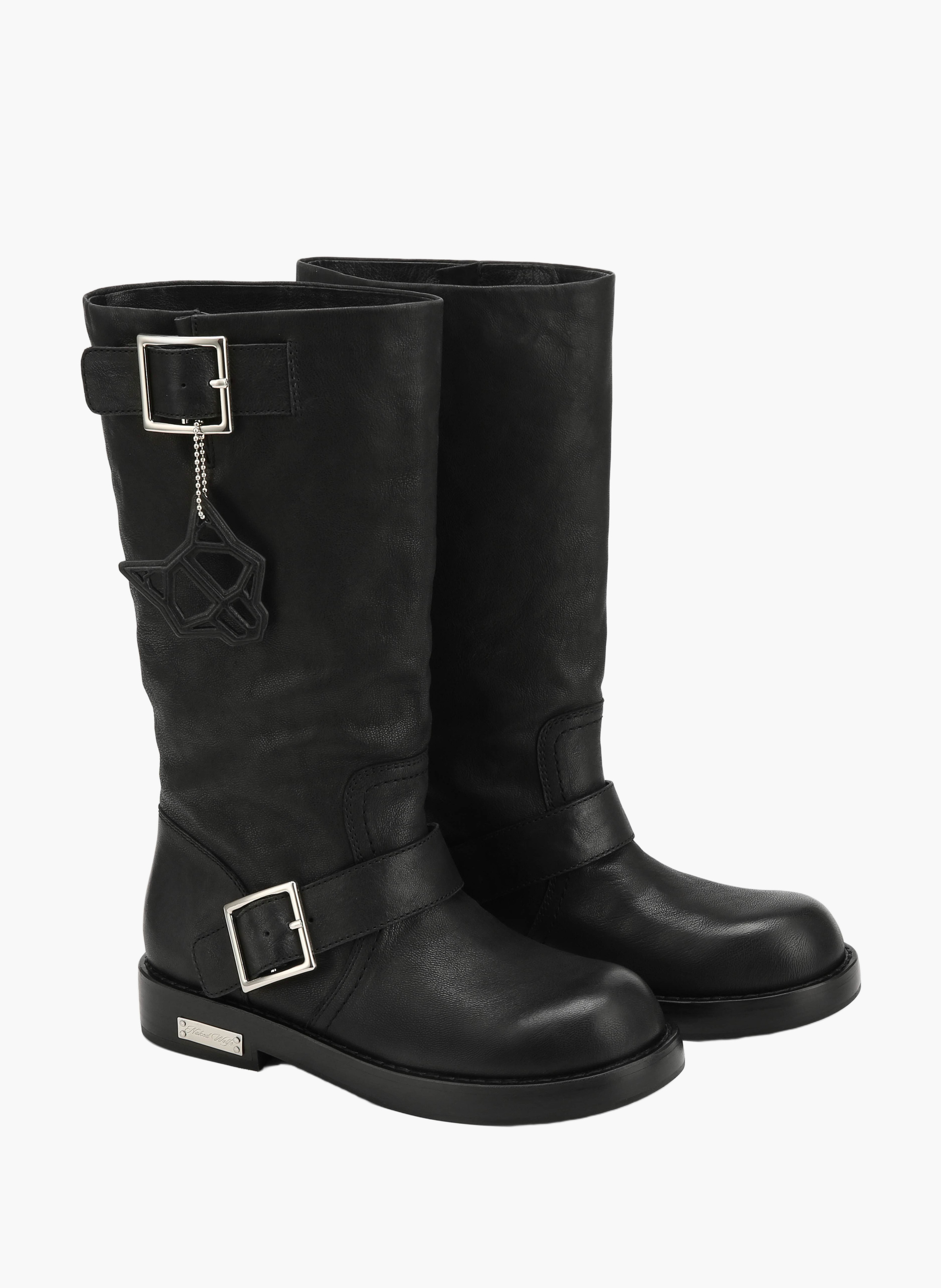 Bottines heat en cuir patiné NAKED WOLFE Noir