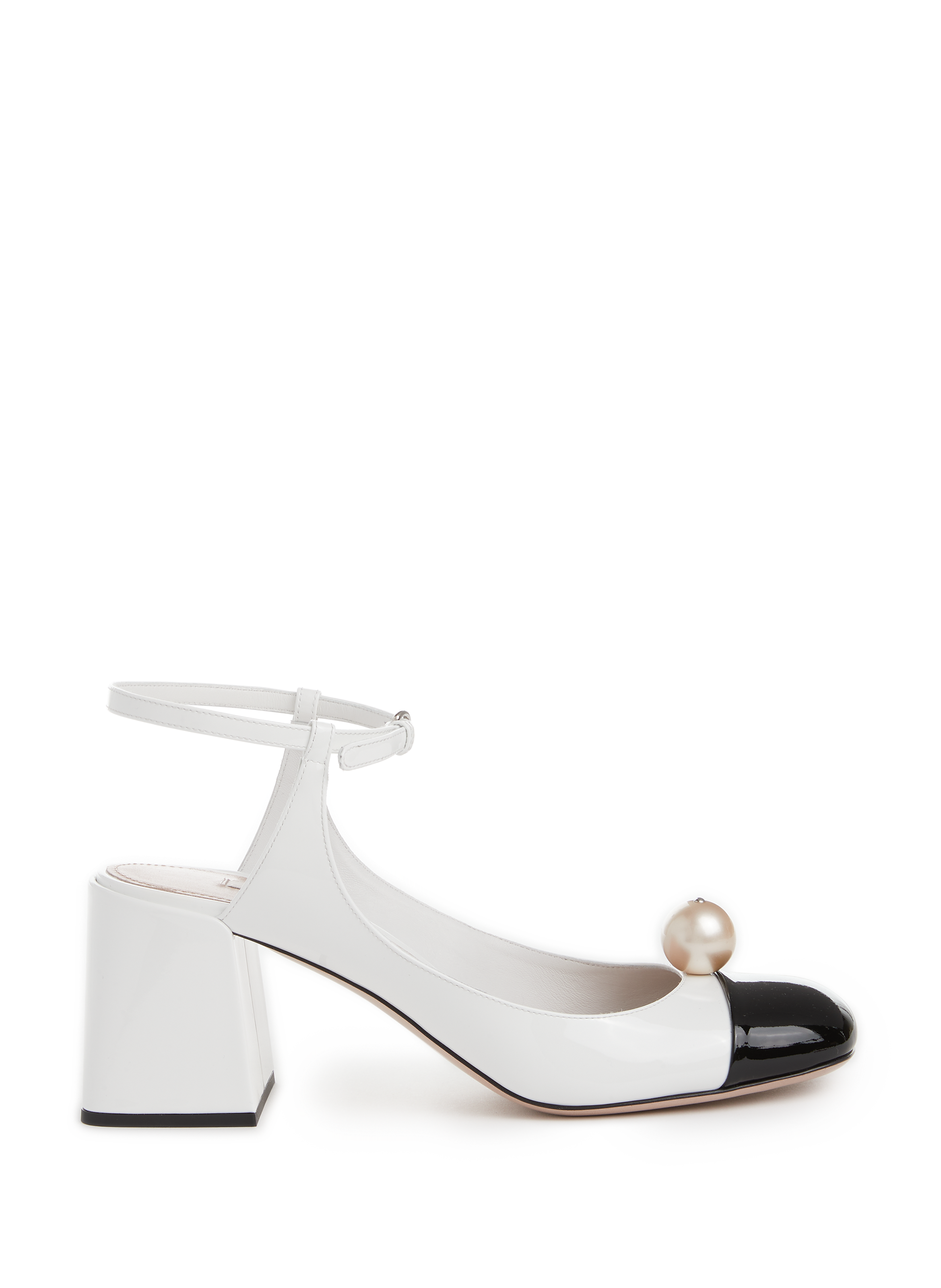 MIU MIU Escarpins en cuir bicolore verni Blanc