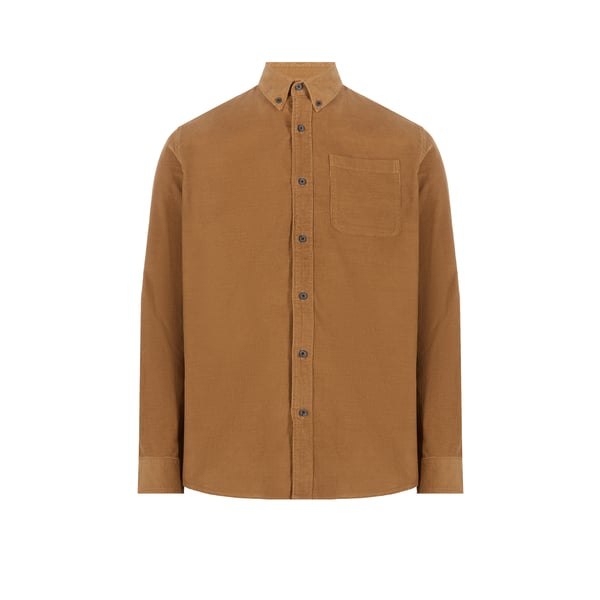 Chemise droite en velours côtelé