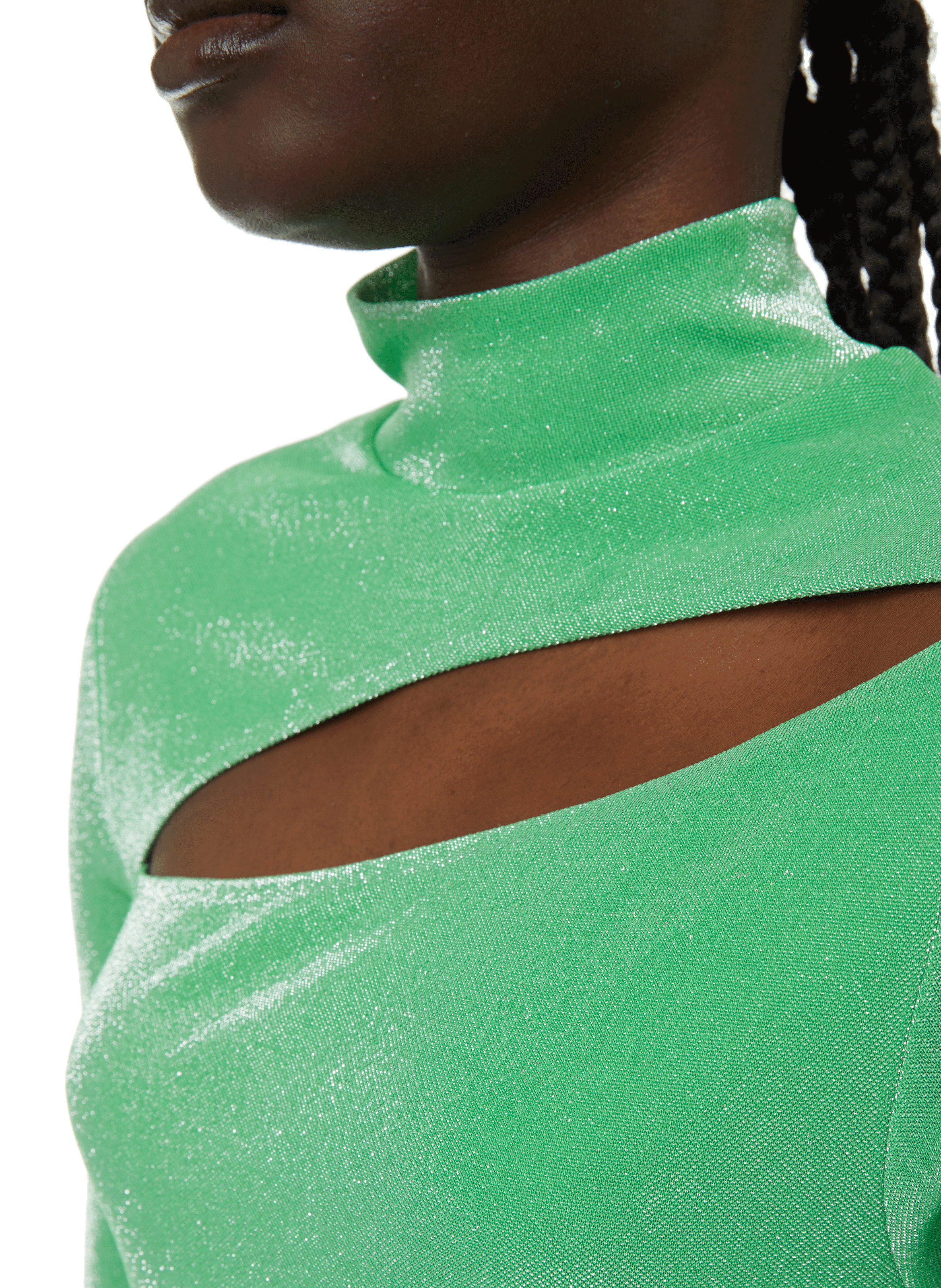 Robe en nylon métallisé ROTATE Vert