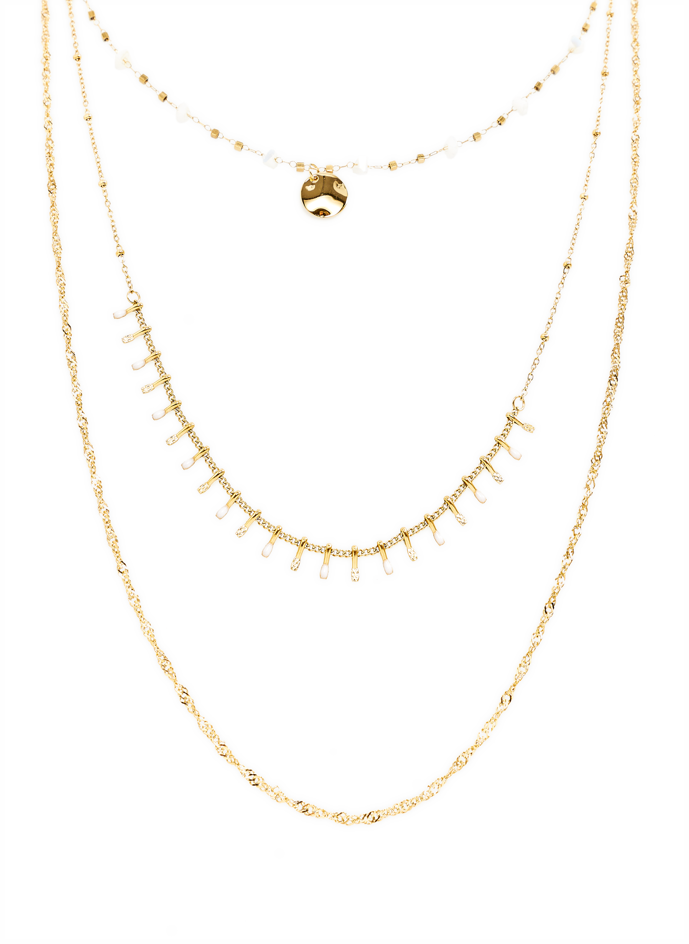 Collier triple chaîne AU PRINTEMPS PARIS Doré