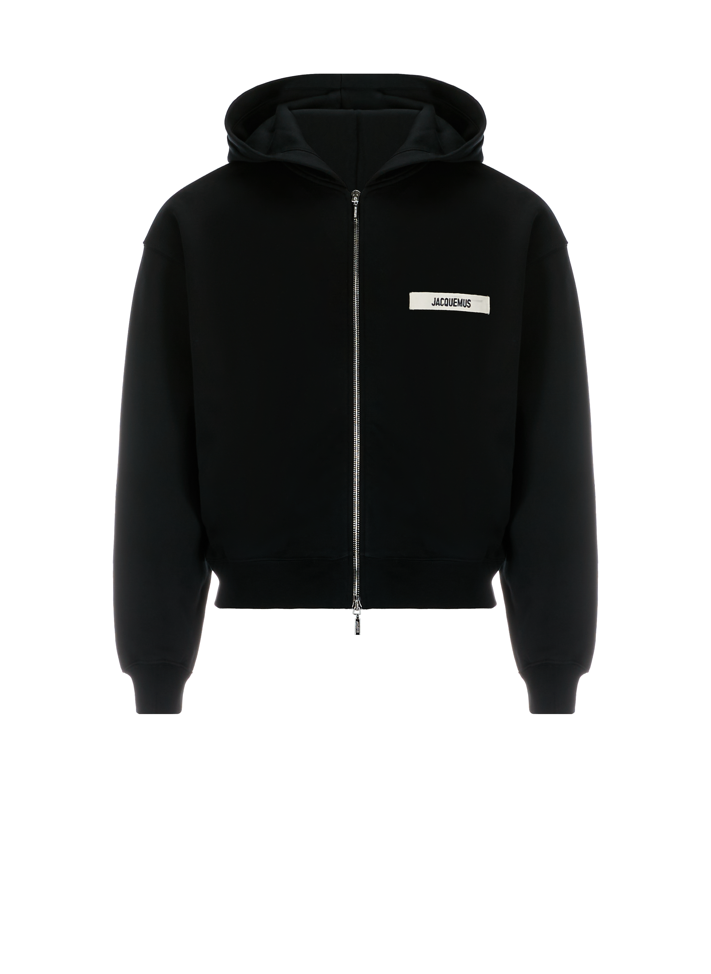 JACQUEMUS Cotton zip-up hoodie  Black
