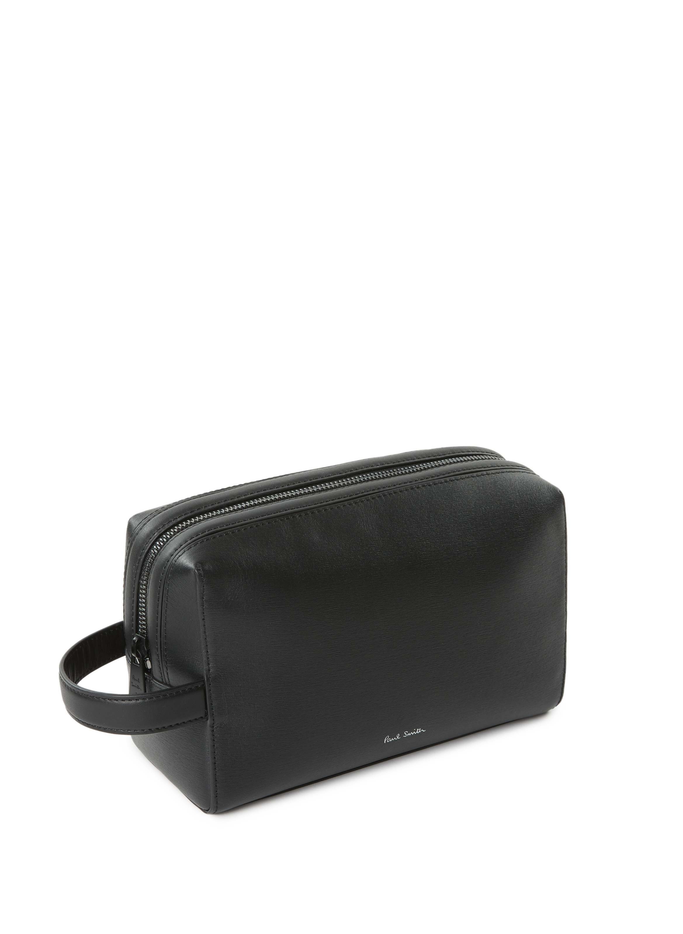 Embossed leather toiletry bag PAUL SMITH Black