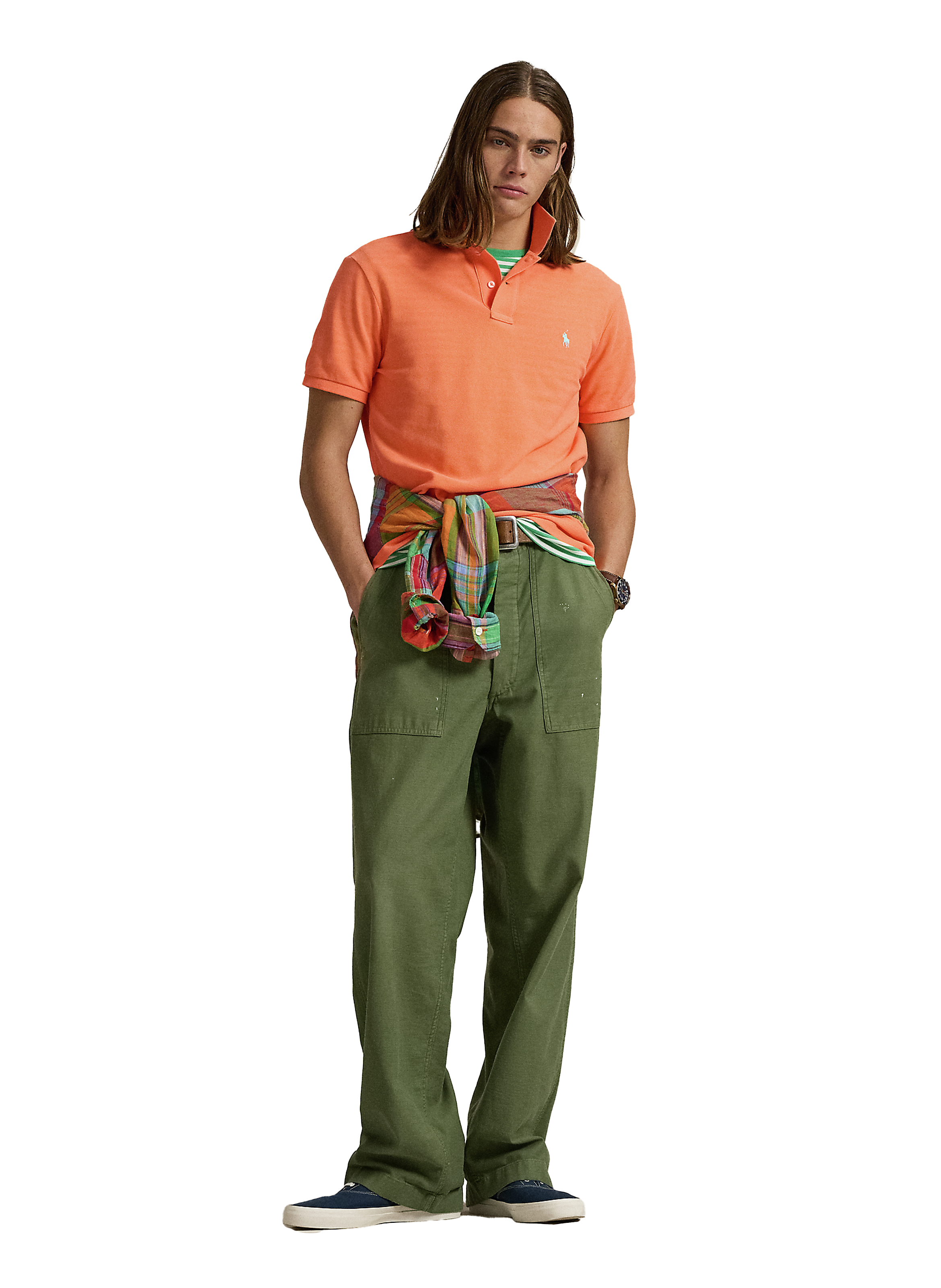 Polo droit en piqué de coton POLO RALPH LAUREN Orange