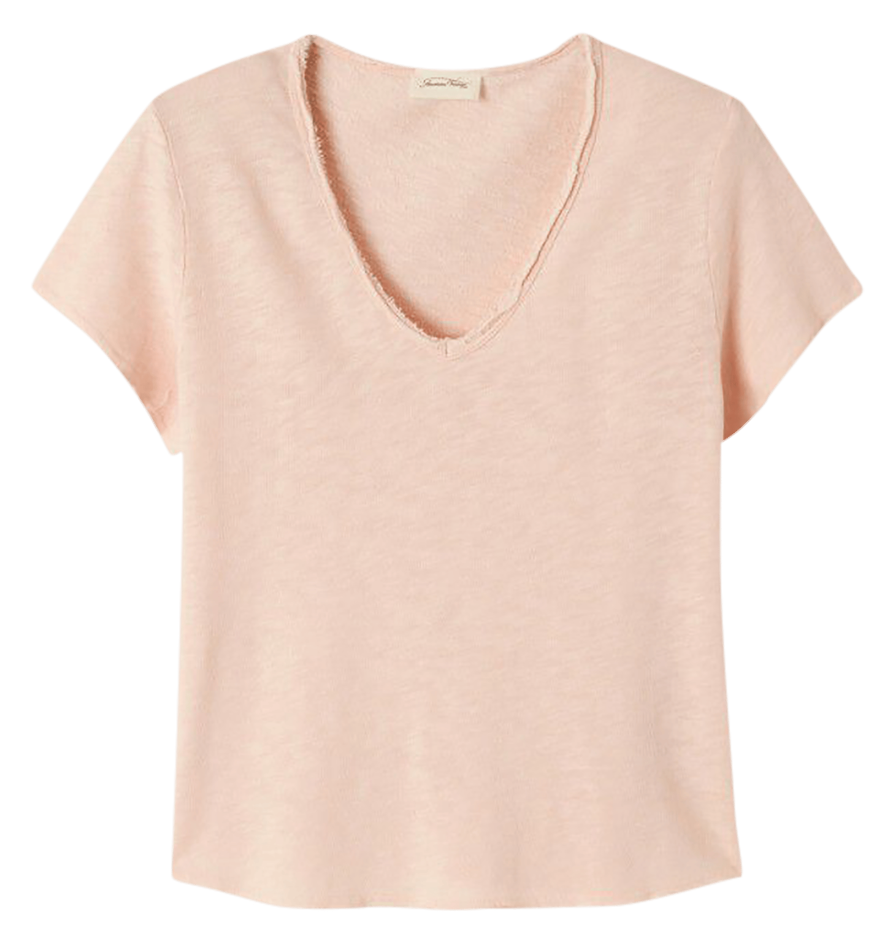 Tee-shirt droit col v en coton sonoma AMERICAN VINTAGE Beige