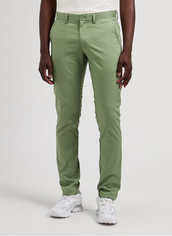 Pantalon droit en coton mélangé Vert by GANT GANT Pantalon droit en coton mélangé Vert