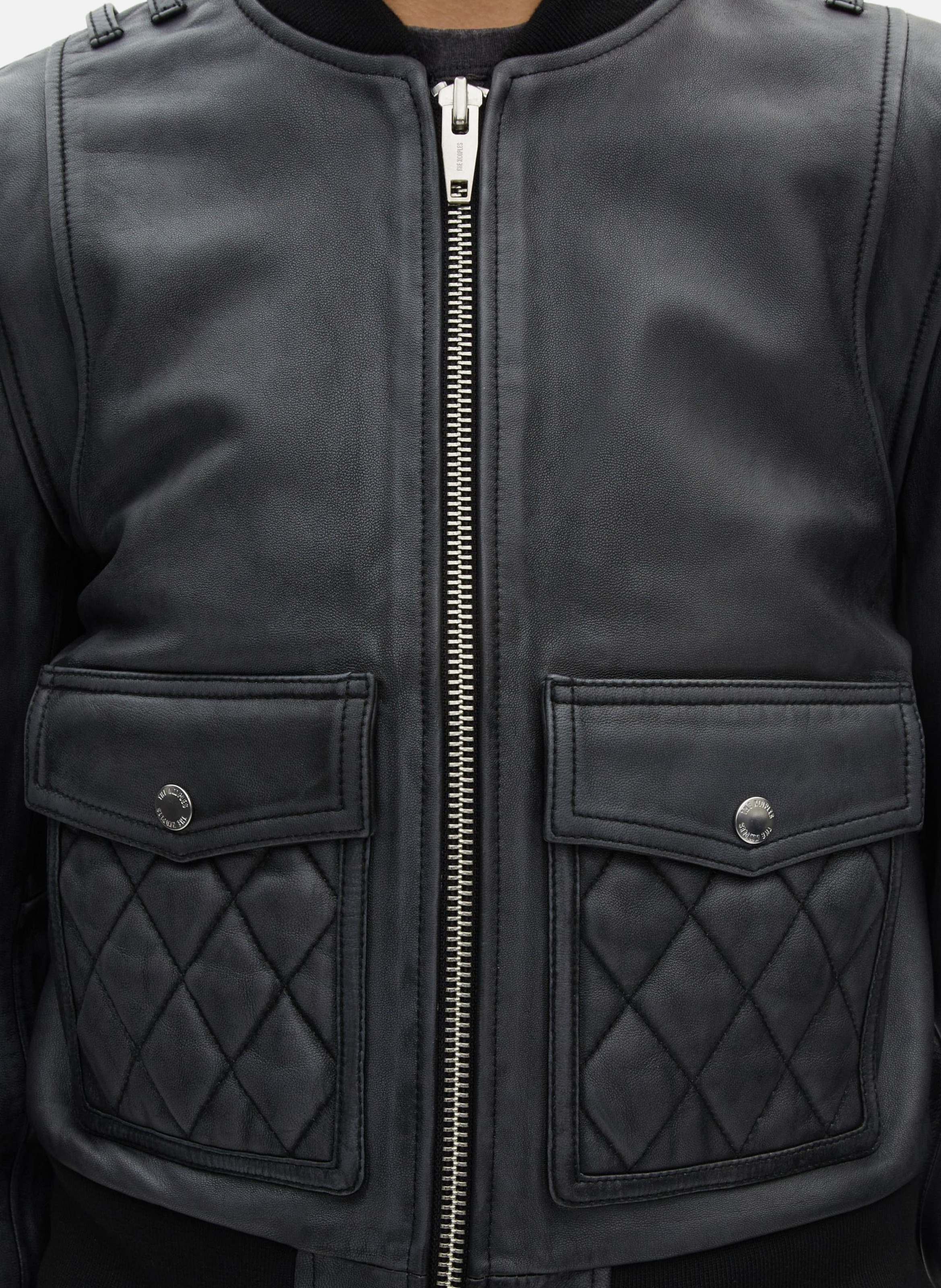 Blouson en cuir THE KOOPLES Noir