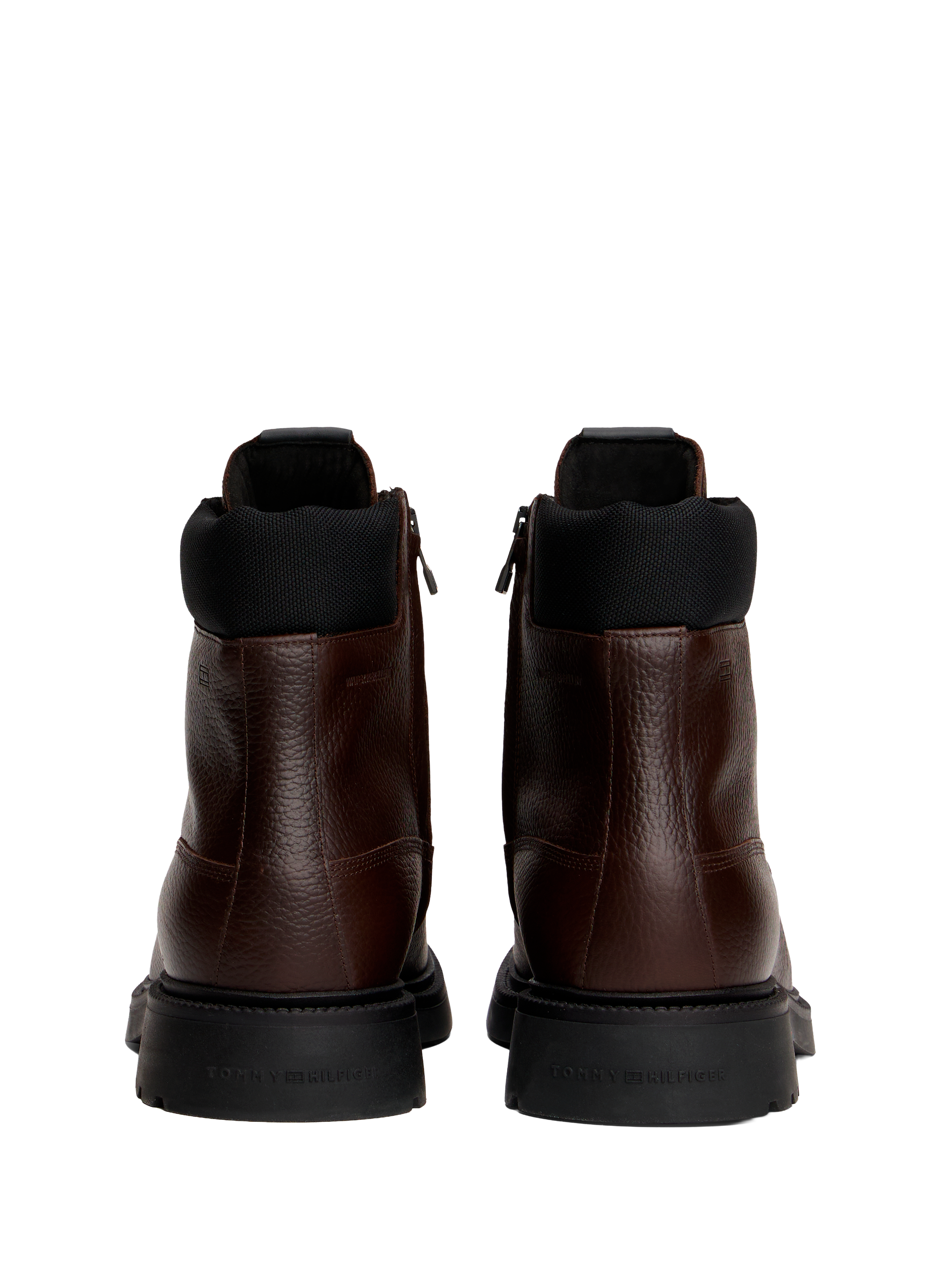 Lace-up leather boots TOMMY HILFIGER Brown