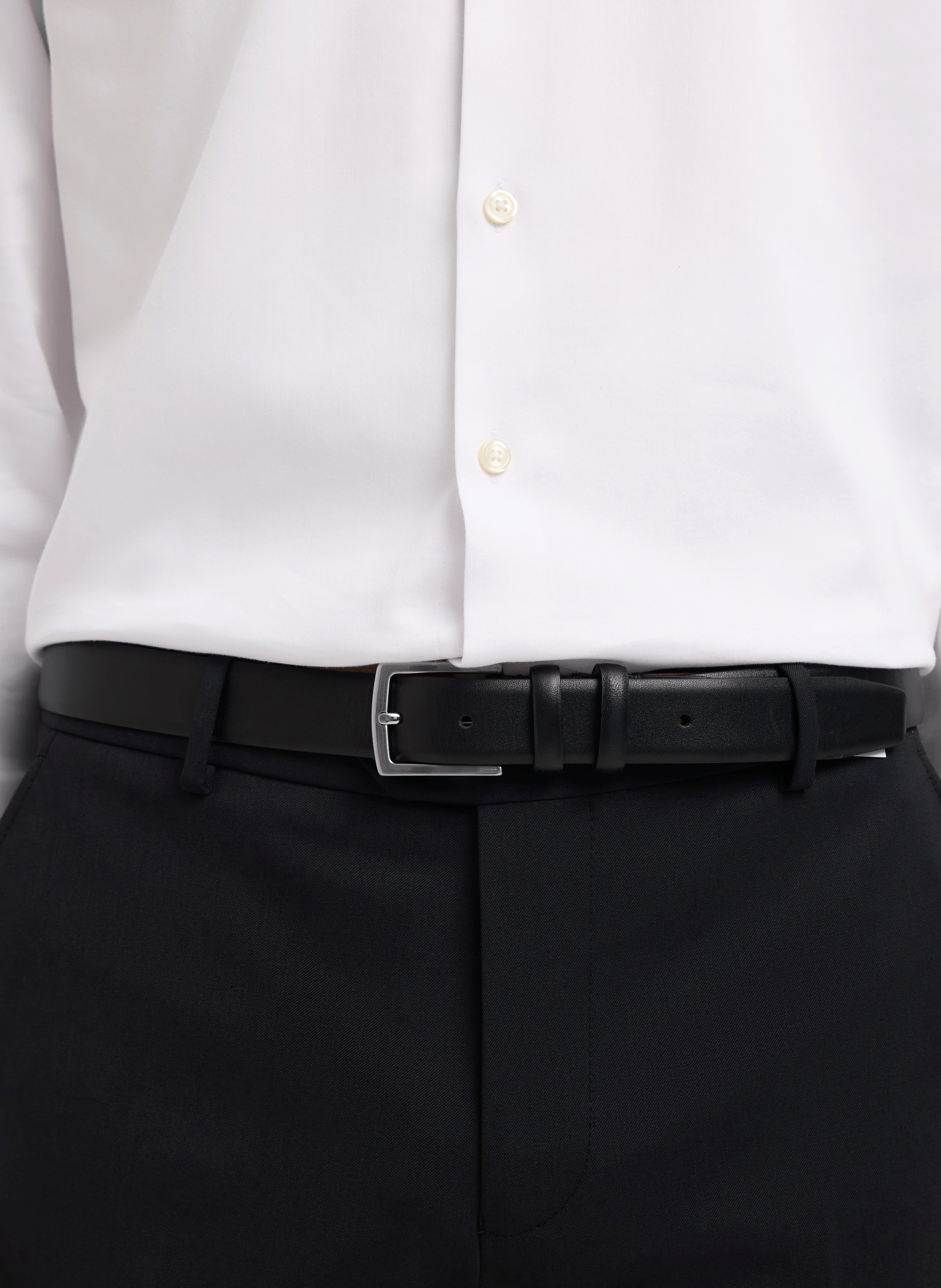 Ceinture en cuir de vache SELECTED Noir