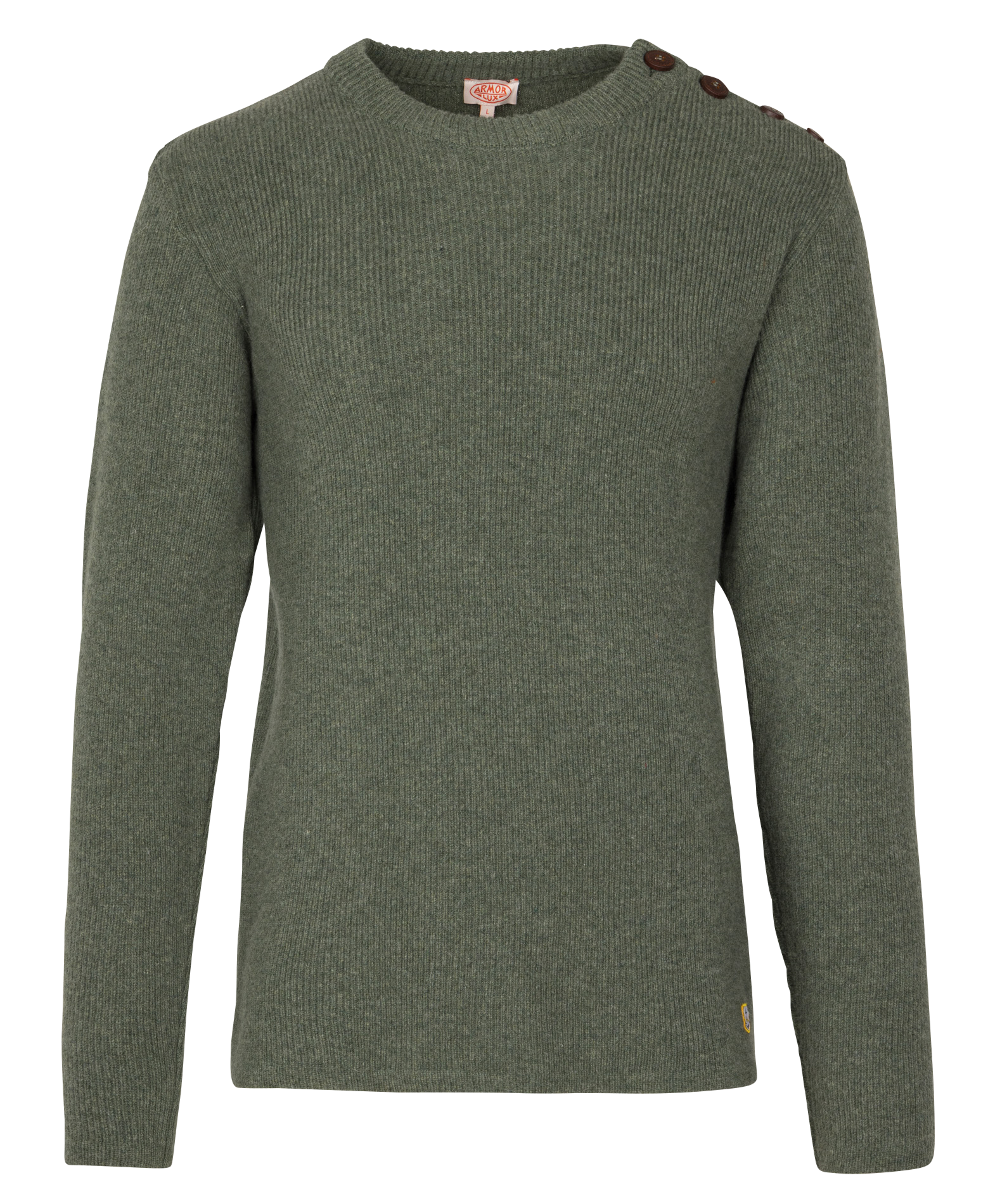 Pull col rond en laine d'agneau ARMOR-LUX Kaki
