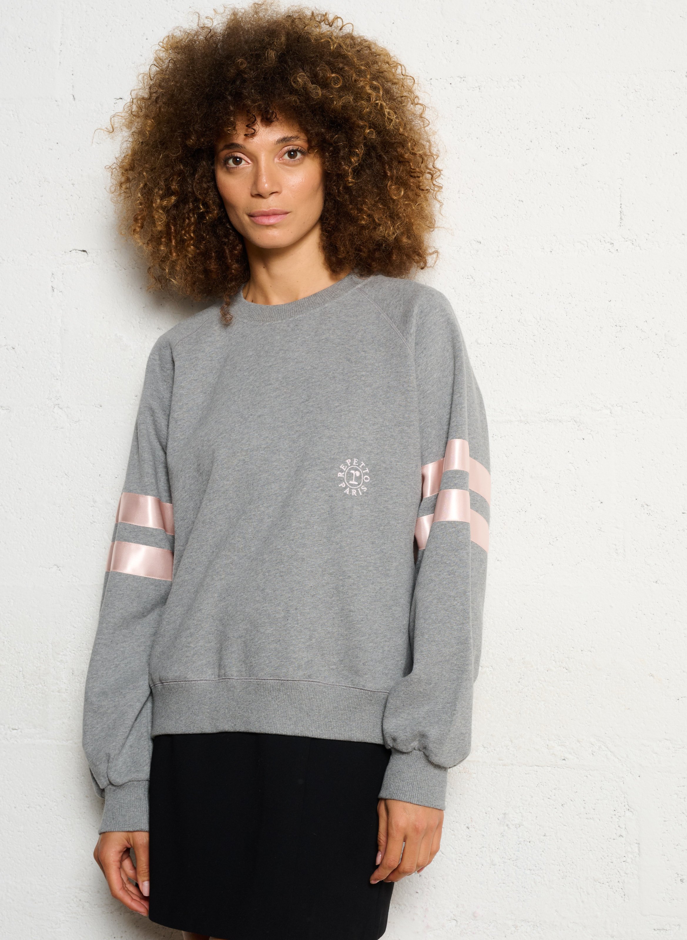 Sweatshirt col rond en coton mélangé REPETTO Gris