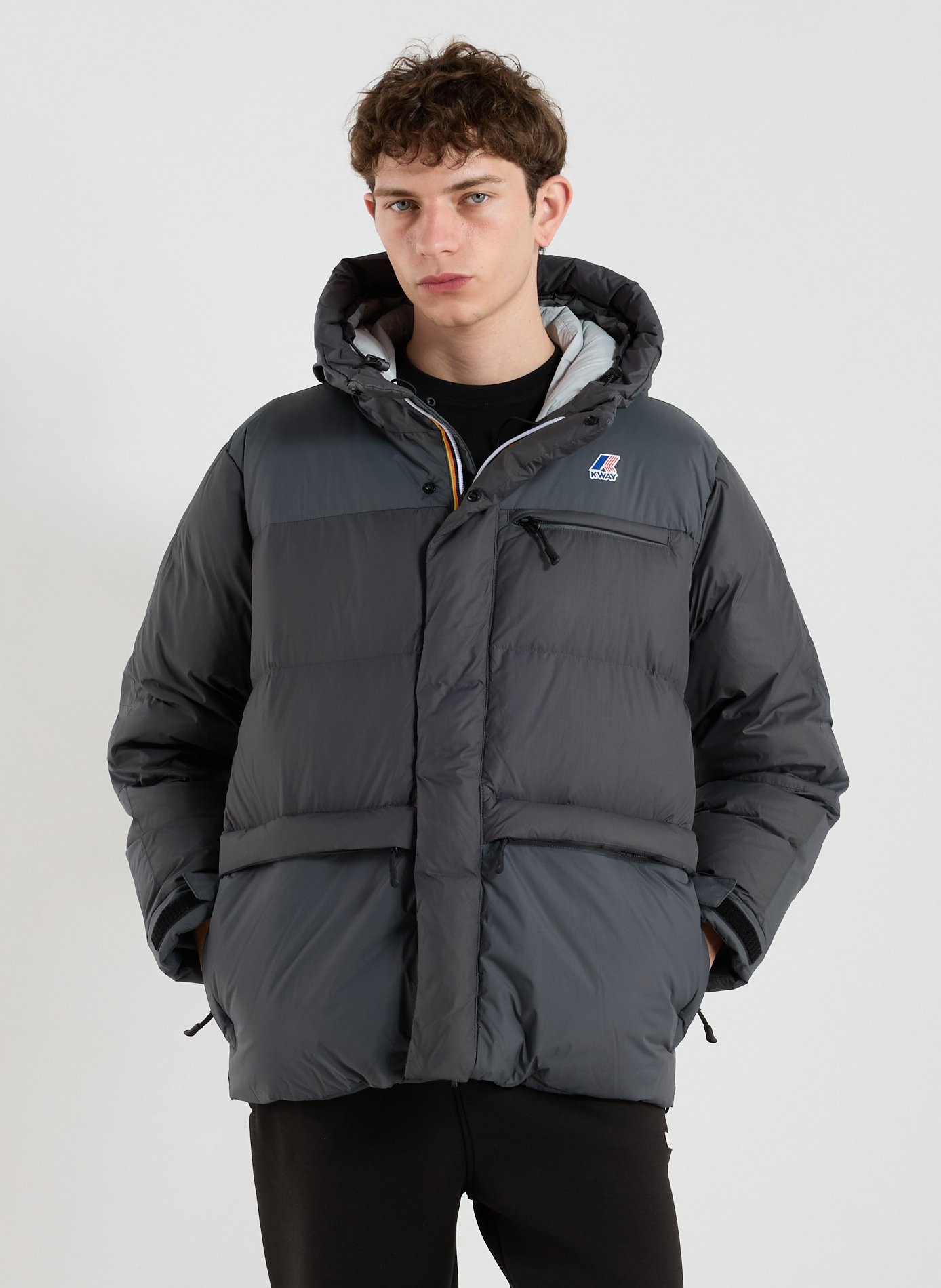 K-WAY Aurele Heavy Warm Puffer Coat Grey