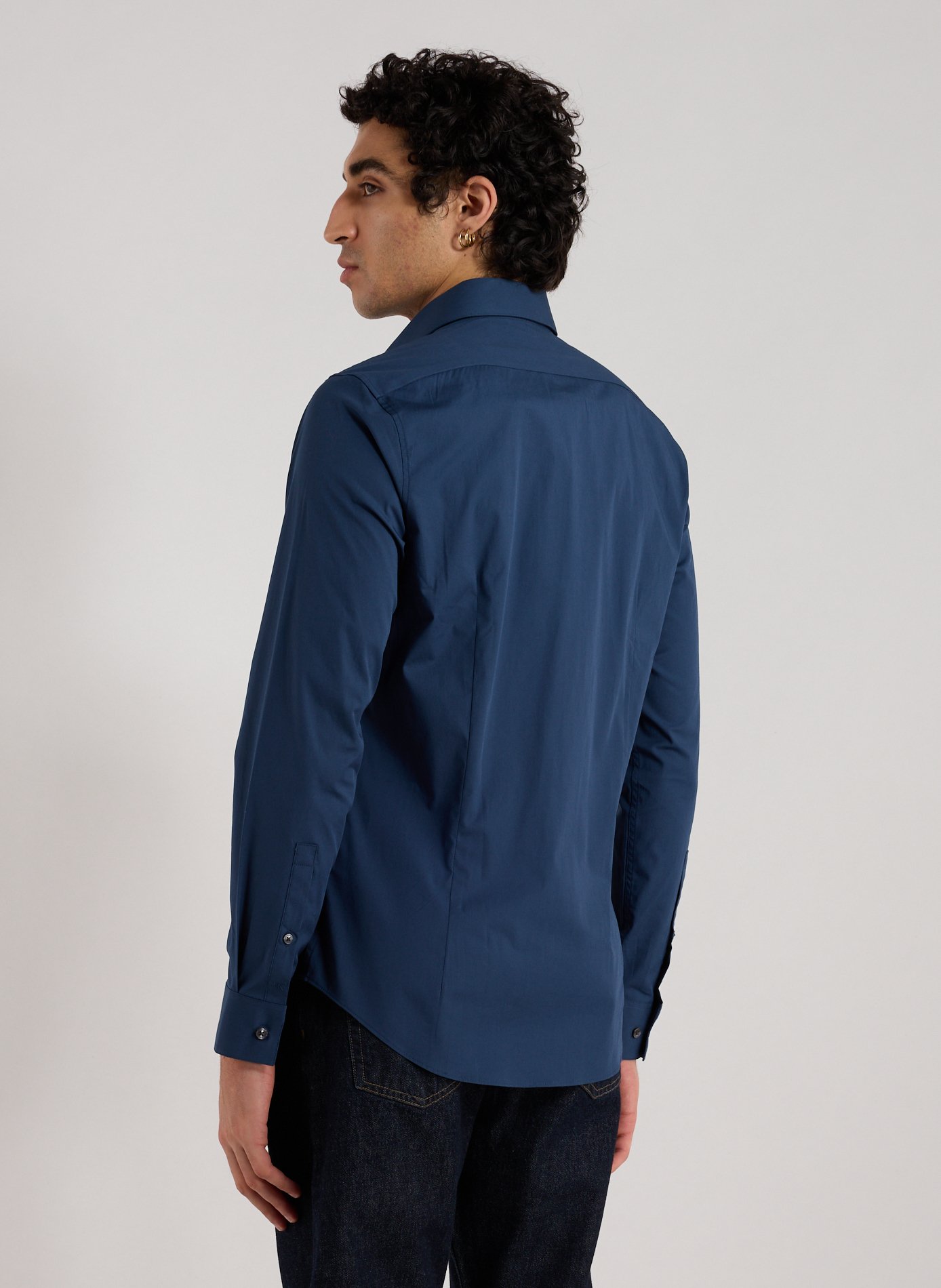 Slim cotton-blend shirt CALVIN KLEIN Blue