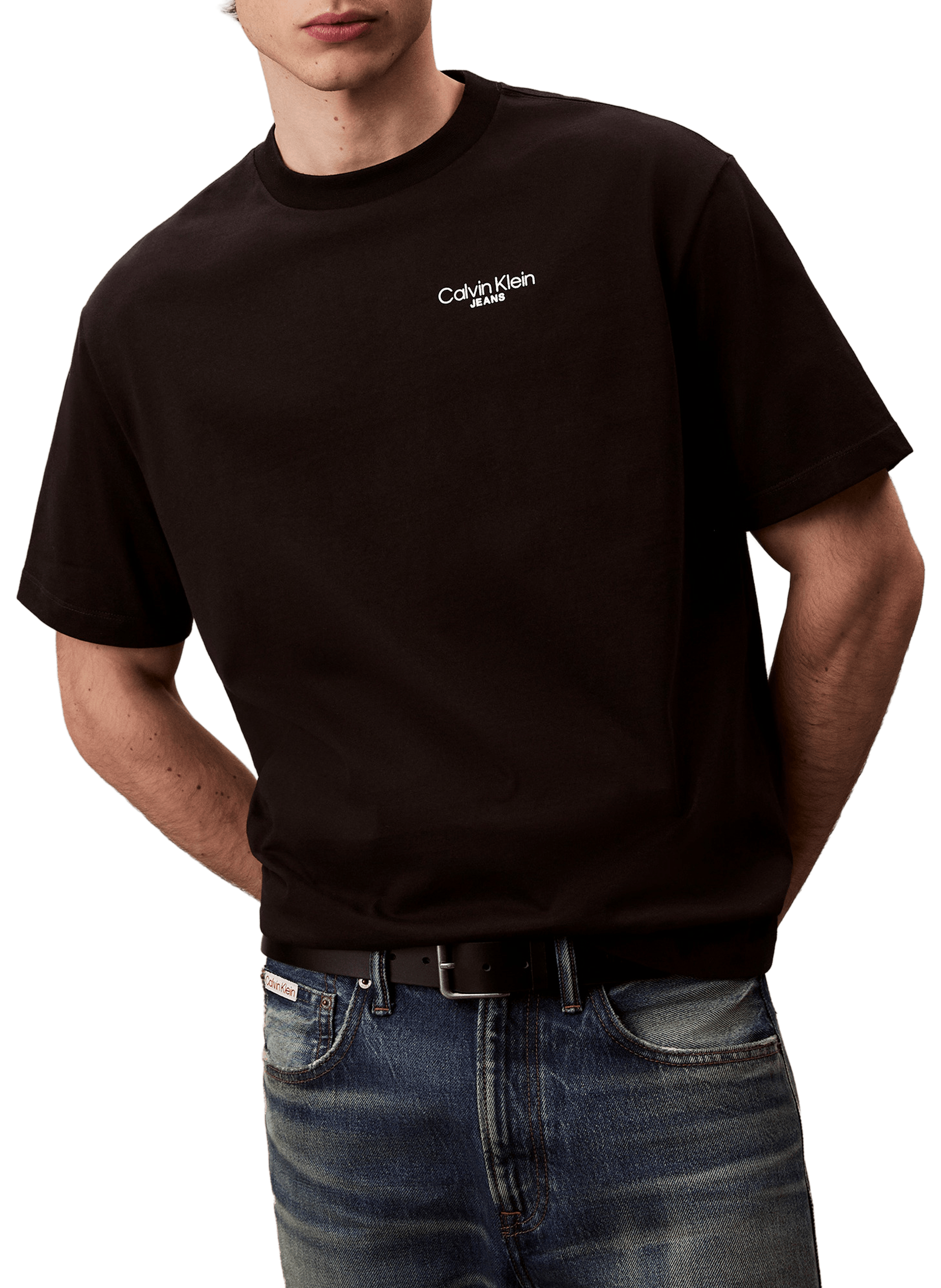 T-shirt imprimé en coton CALVIN KLEIN Noir