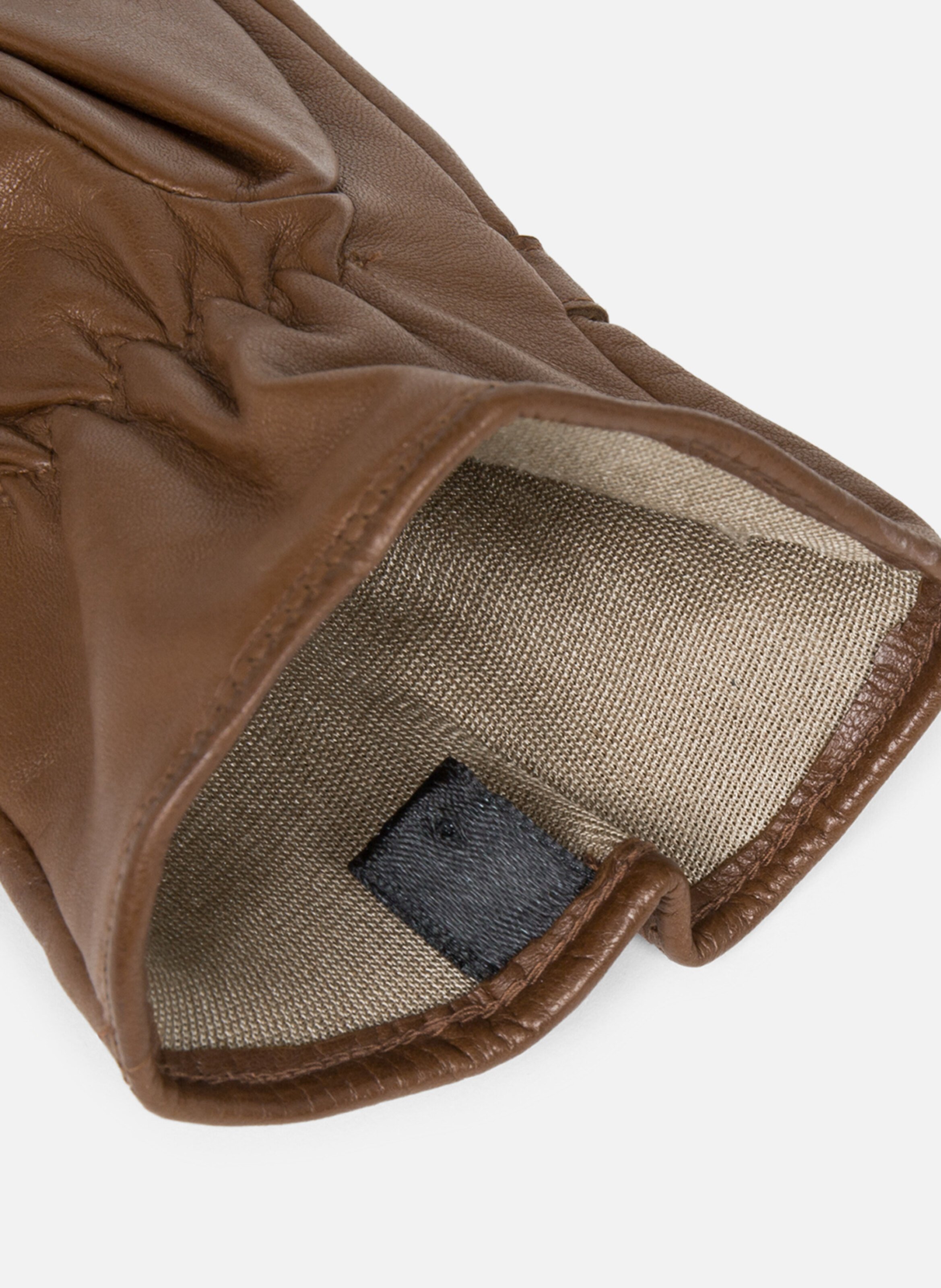 Gants en cuir d'agneau lisse LANCASTER Marron