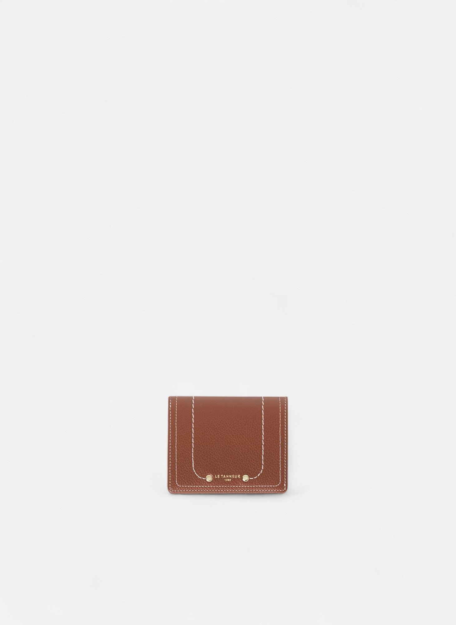 Petit portefeuille ella en cuir grainé LE TANNEUR Marron