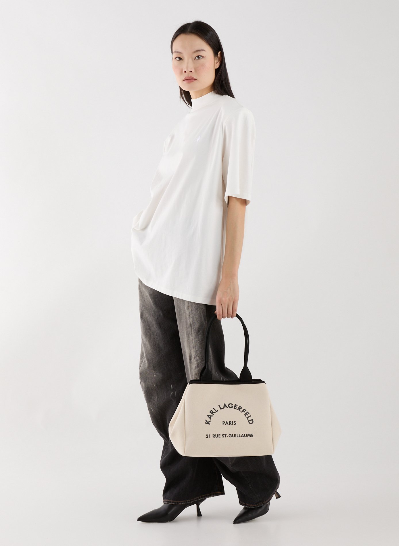 Handbag Rue St Guillaume KARL LAGERFELD Beige