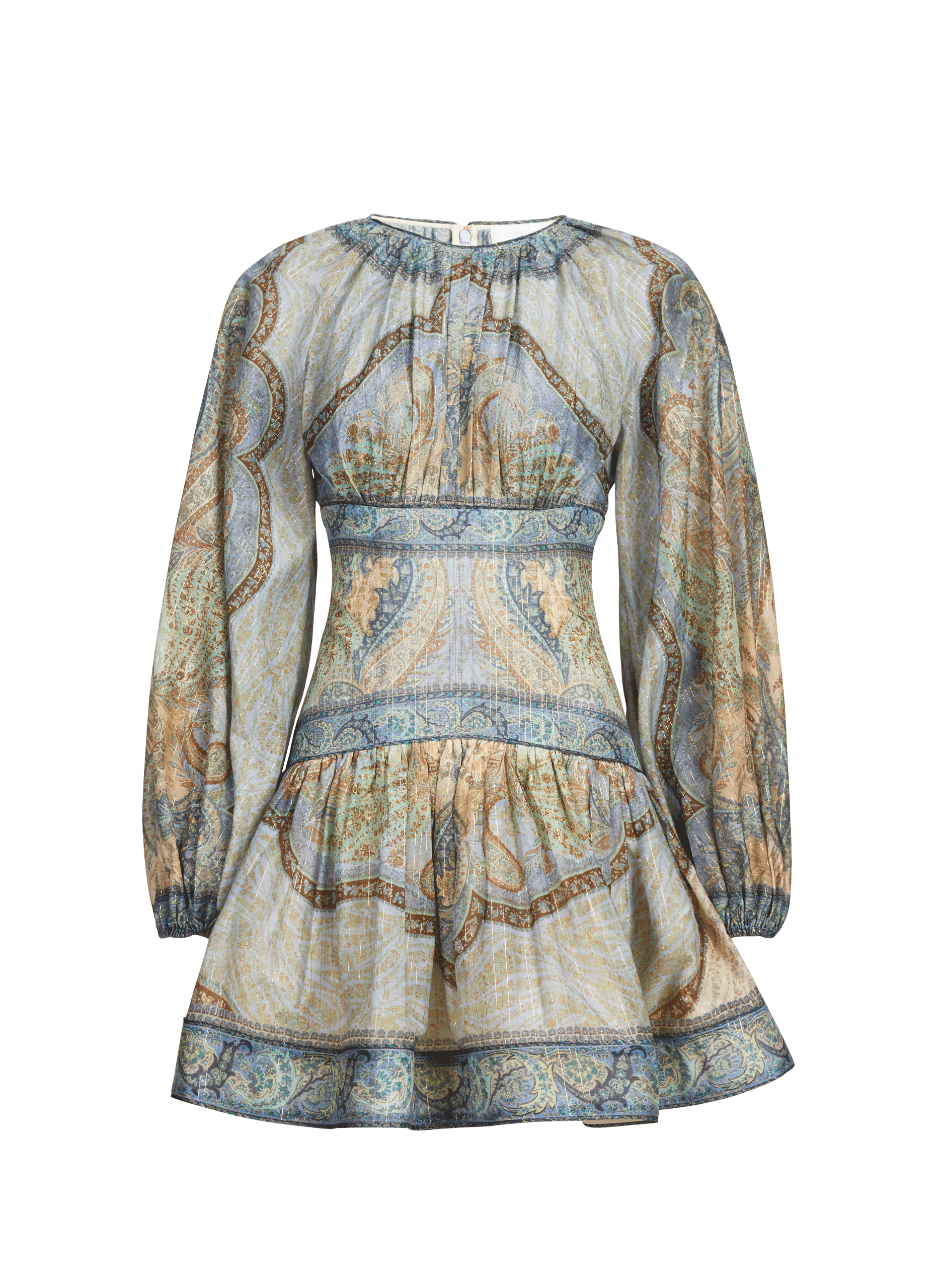 Robe ballon à imprimé en coton et soie mélangés ZIMMERMANN Multicolore