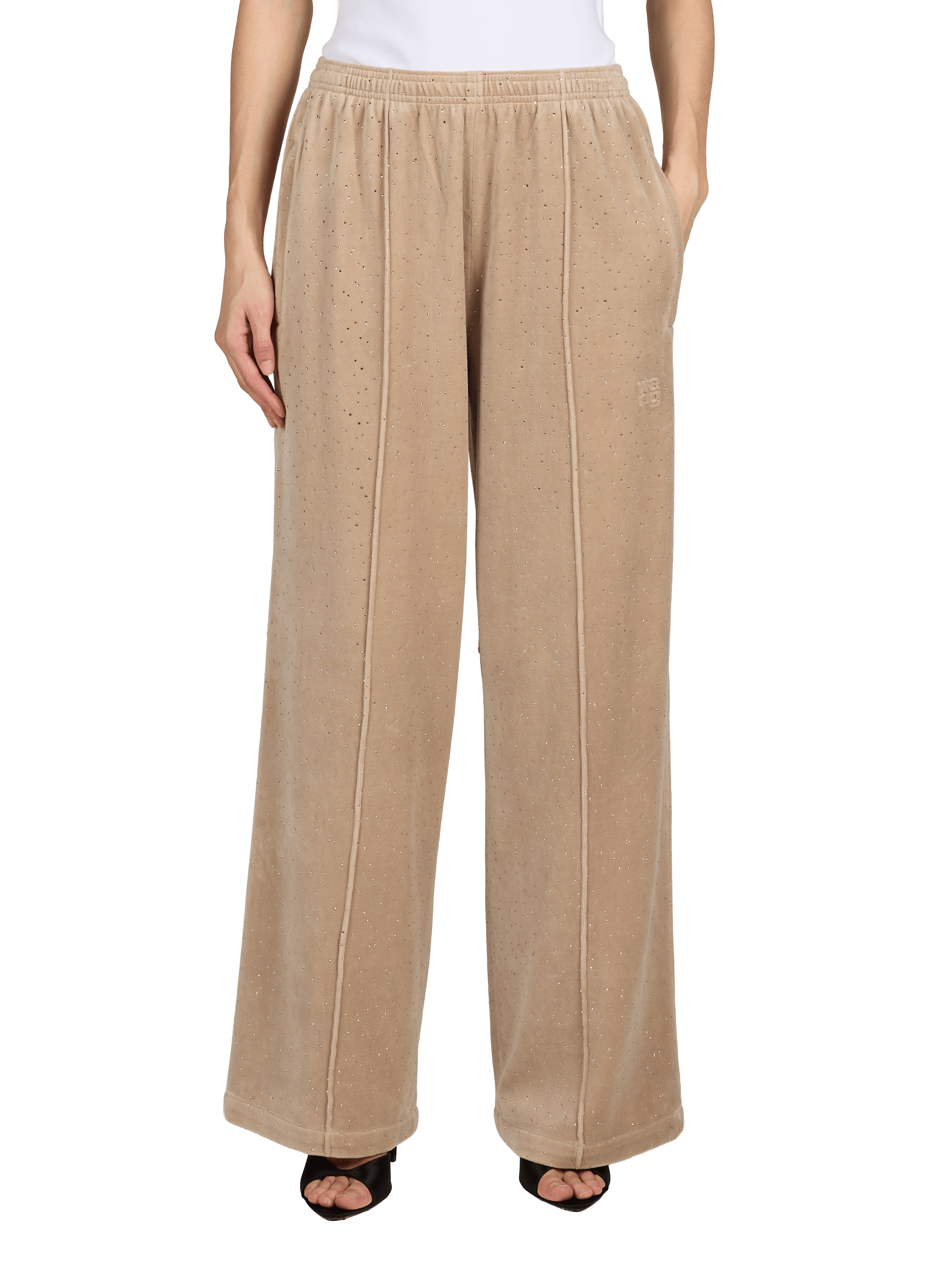 Pantalon de survêtement velours en coton mélangé ALEXANDER WANG Marron