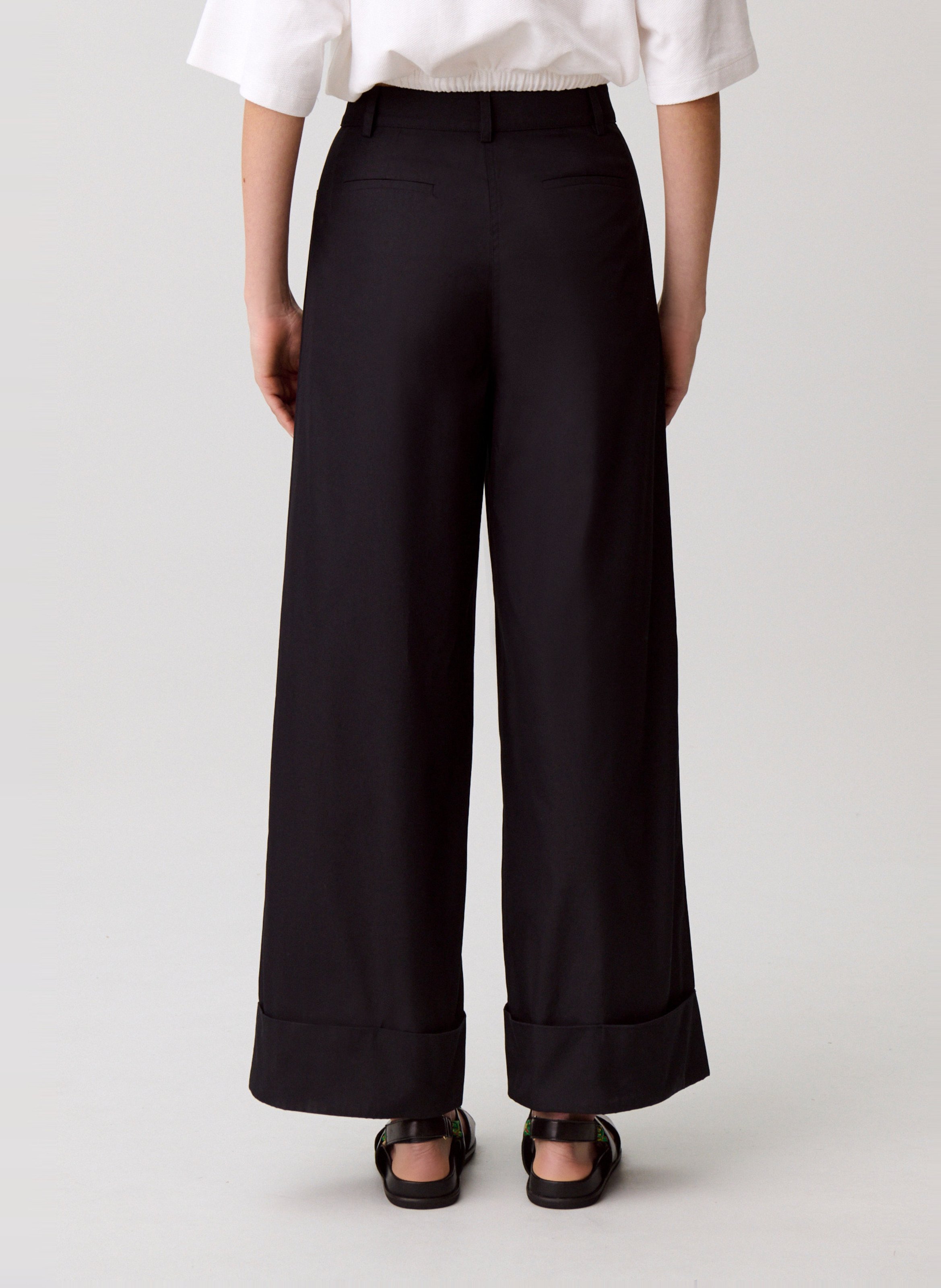 Pantalon large en coton mélangé CLAUDIE PIERLOT Bleu