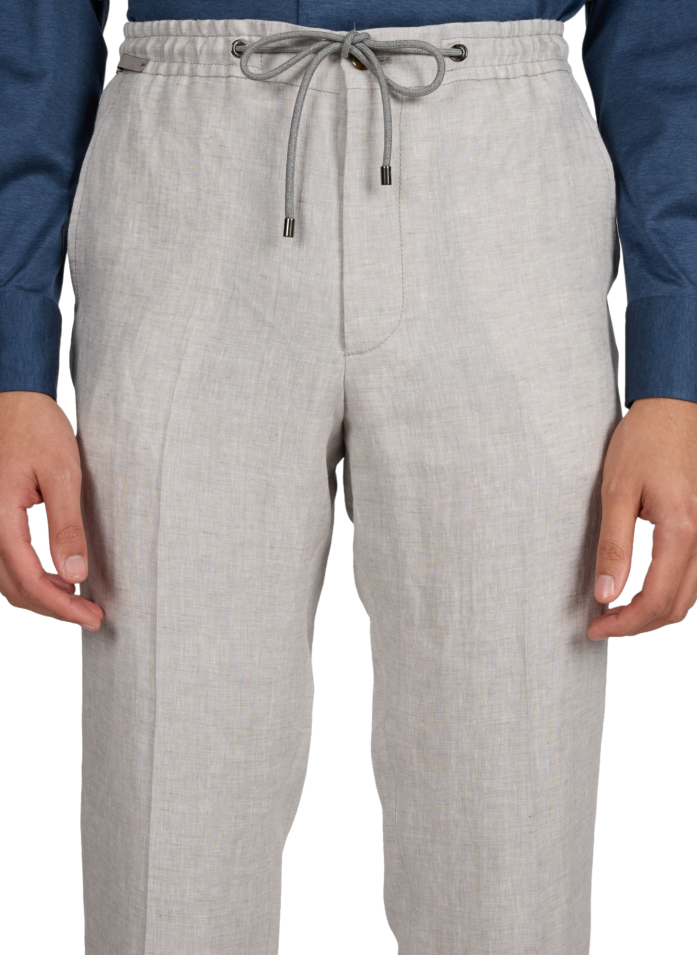 Pantalon regular en lin CORNELIANI Gris