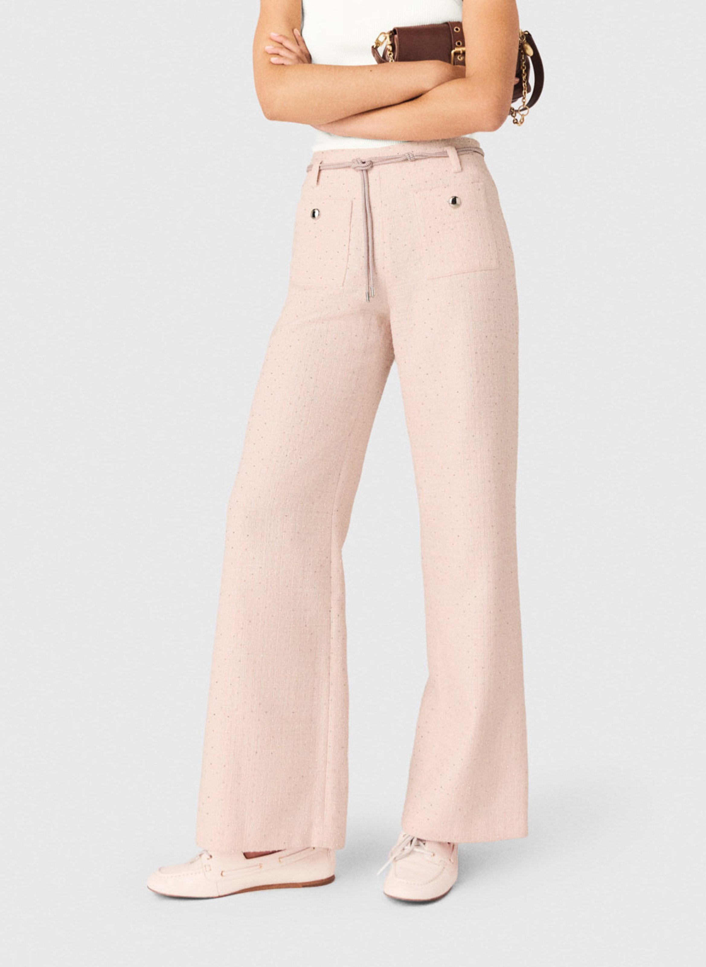 Pantalon évasé à sequins MAJE Rose