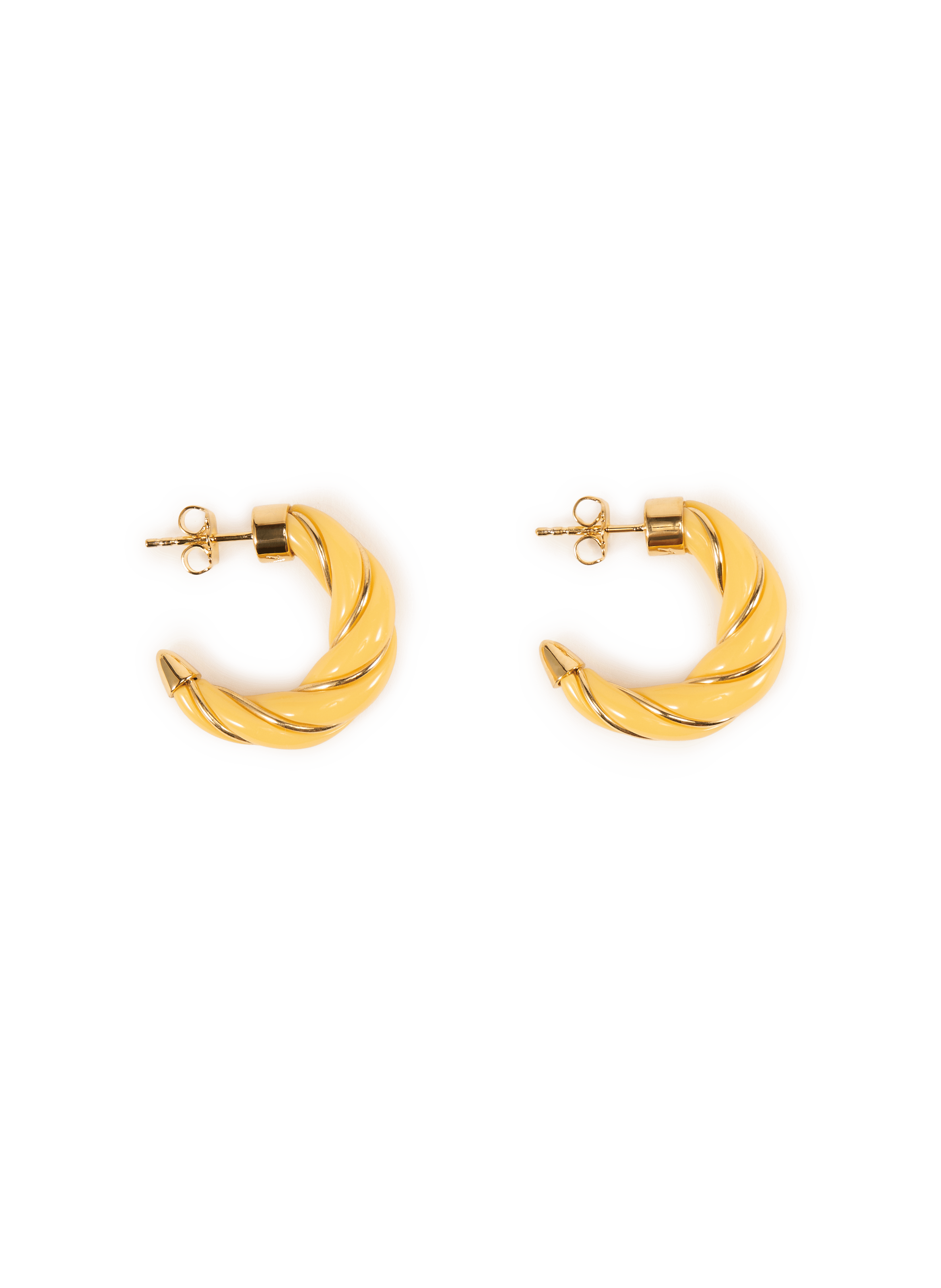 Boucles d'oreilles torsadées Diana AURELIE BIDERMANN Jaune