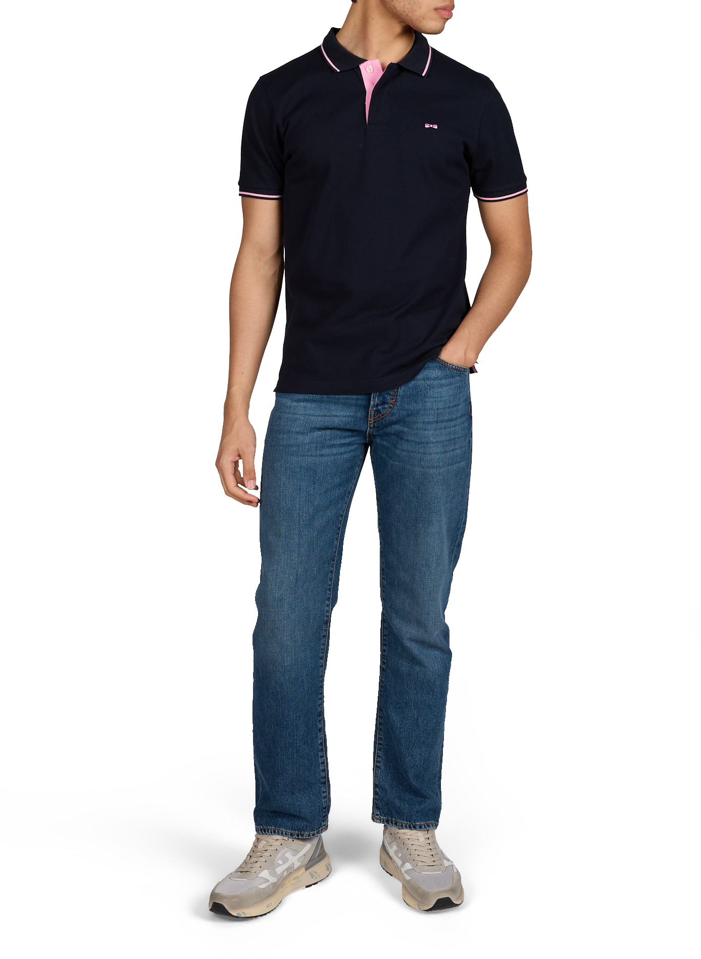 Polo broderie logo à manches courtes EDEN PARK Bleu