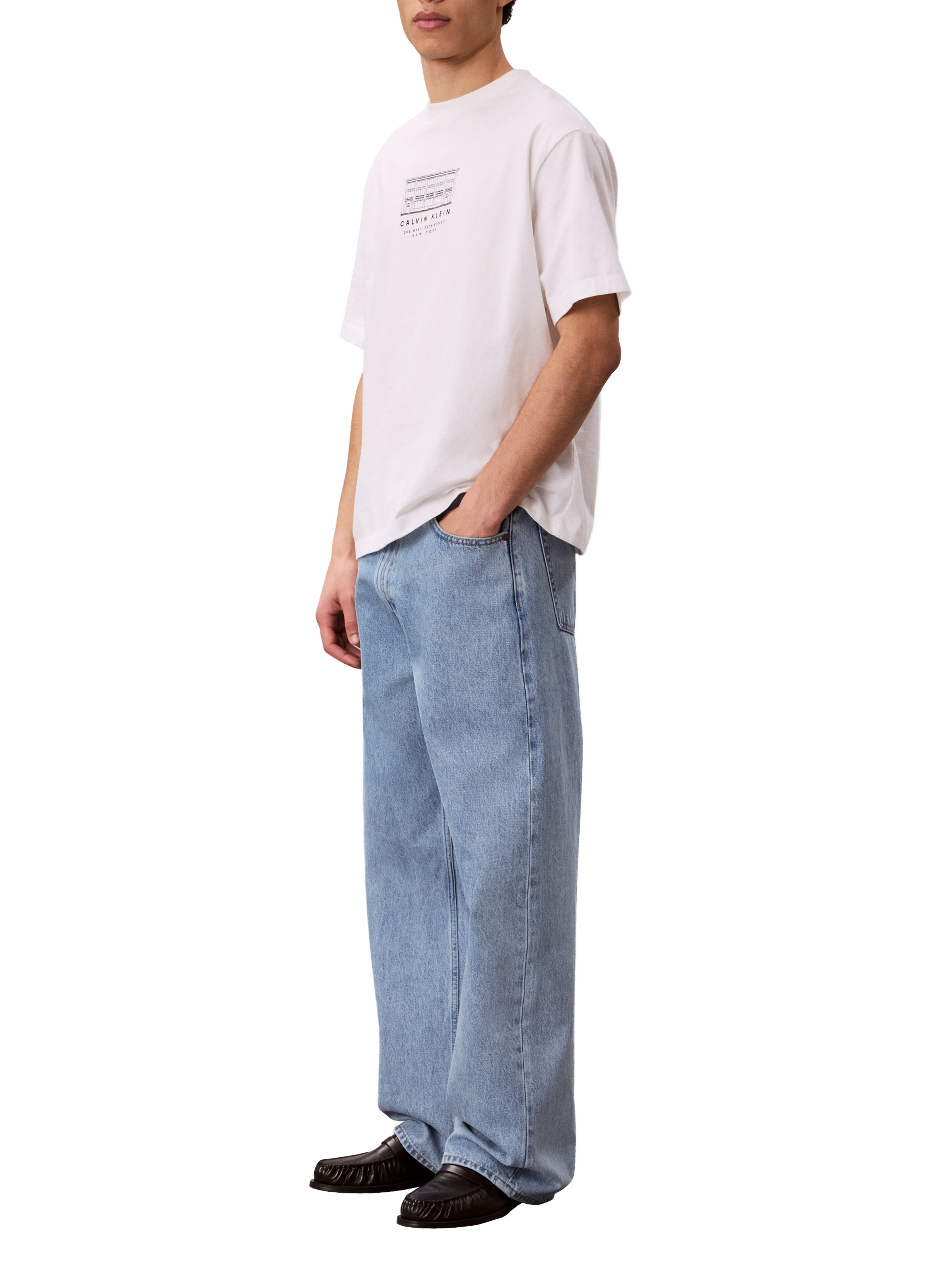 Jean baggy Adam en coton CALVIN KLEIN Bleu