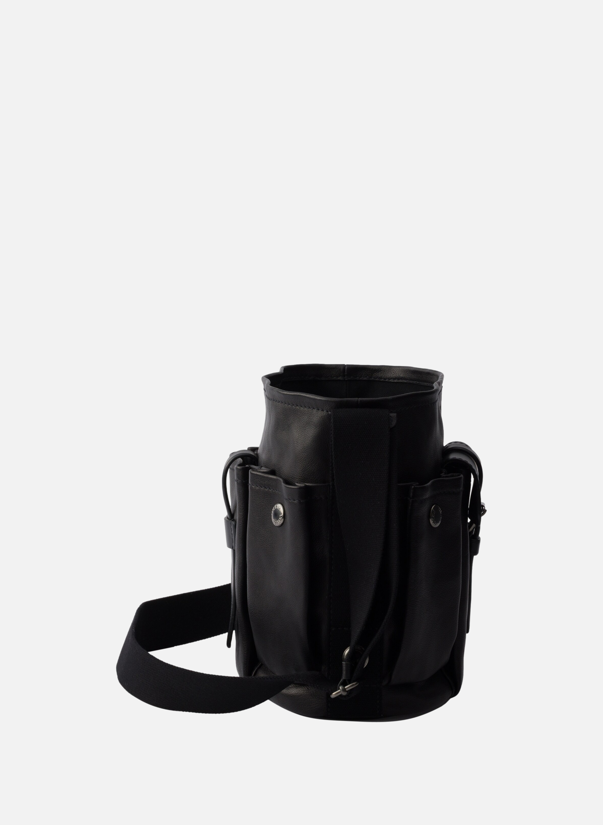 Mini sac seau prada route en cuir PRADA Noir