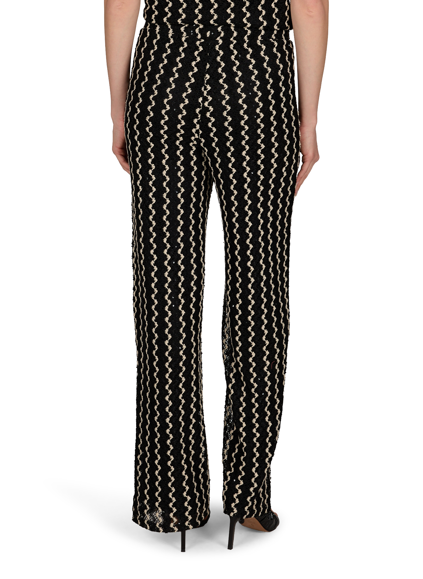 Straight striped lace pants VILA Black