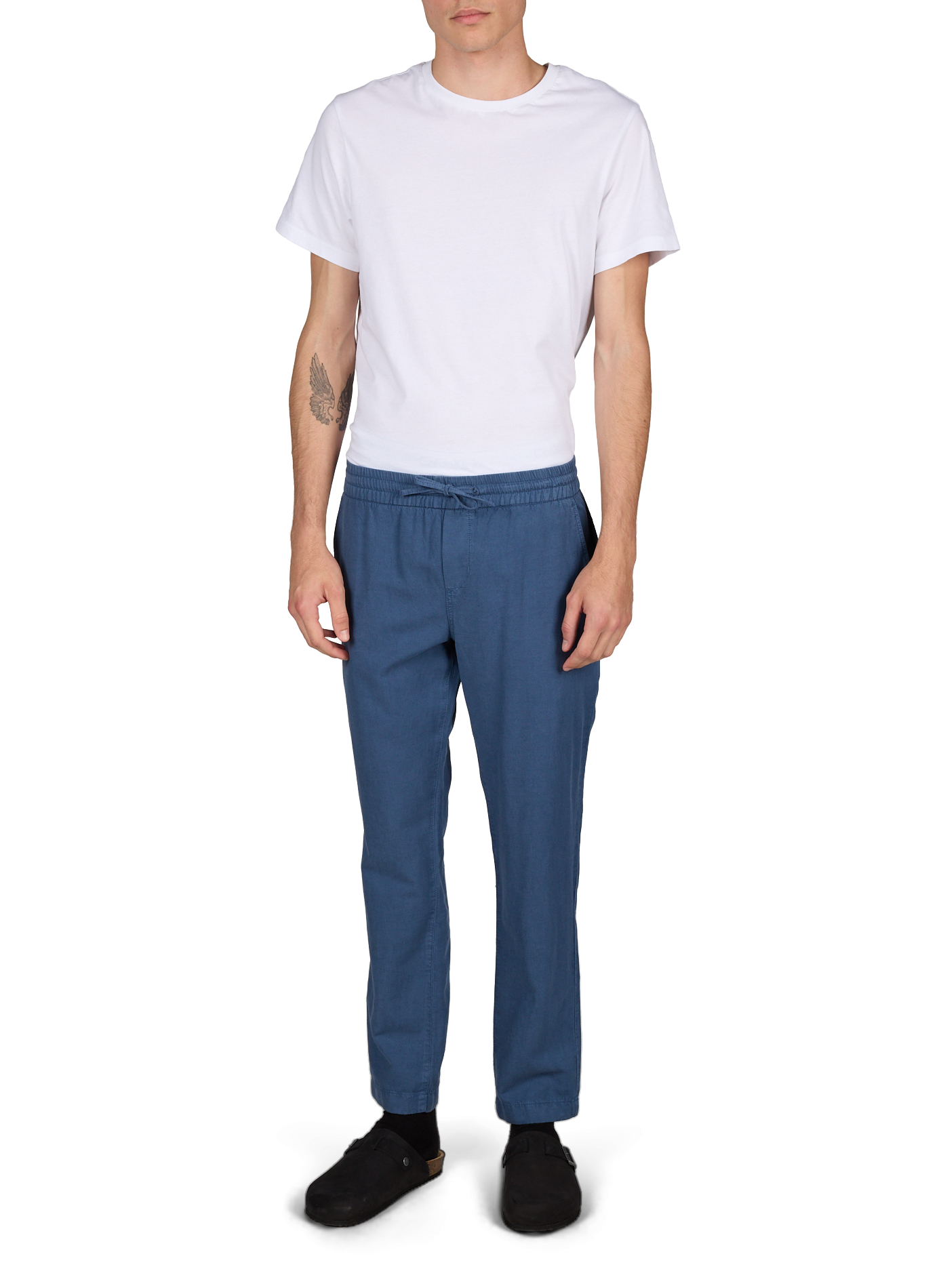 Dreuille cotton and linen blend trousers FAGUO Blue