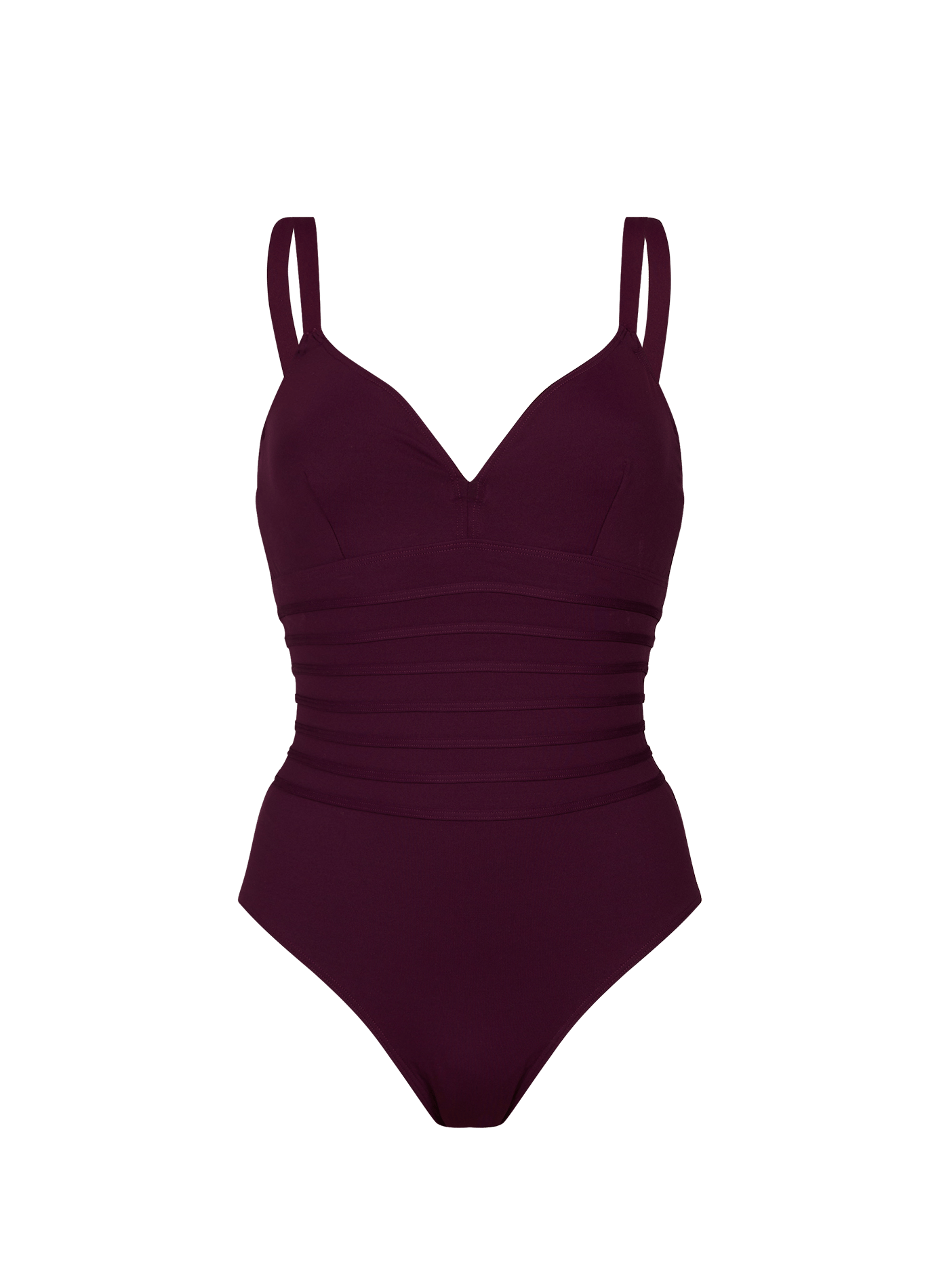 One-piece swimsuit with structured bands D NU D Red