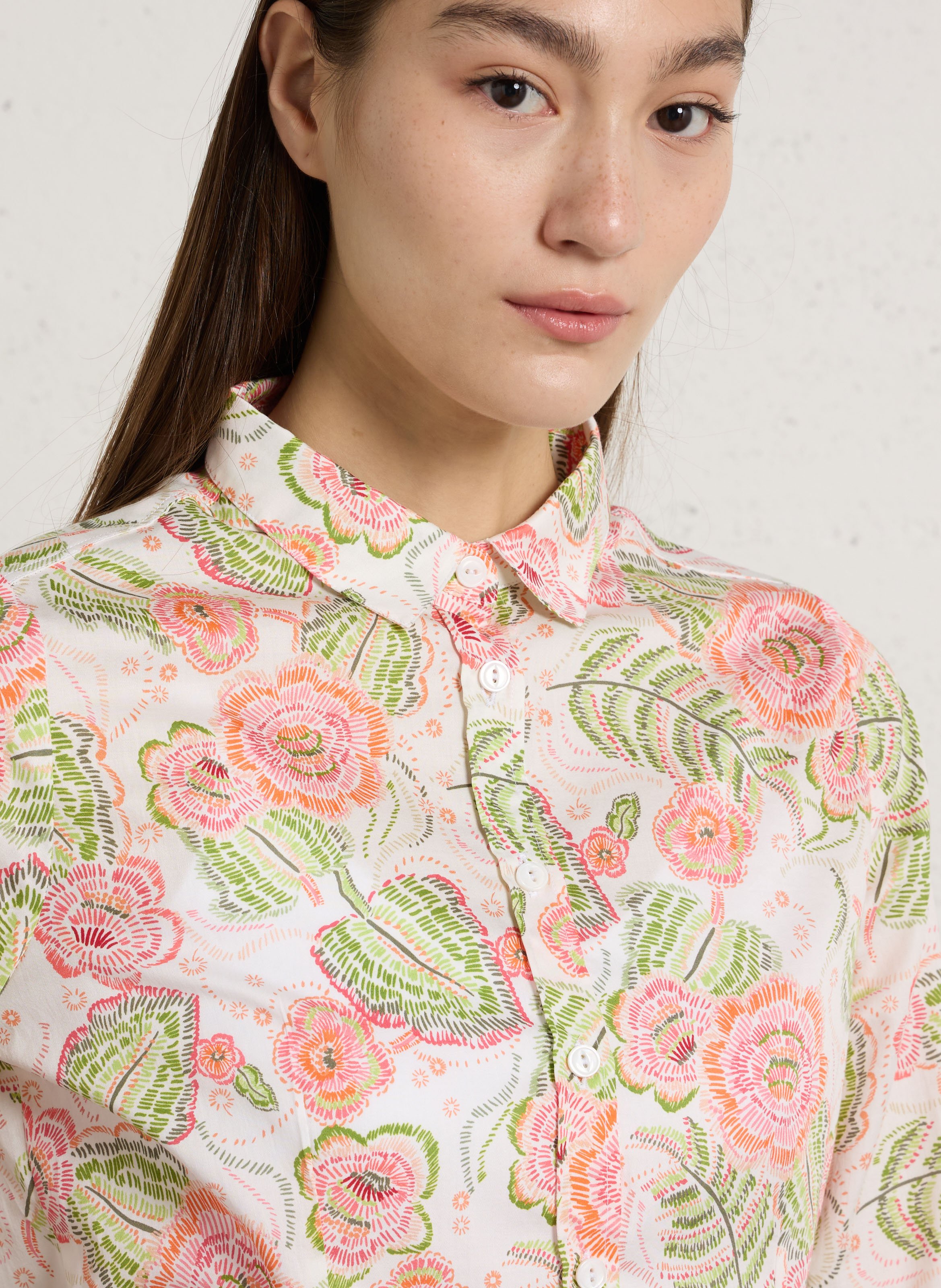 Chemise à imprimé floral ARMOR-LUX Blanc