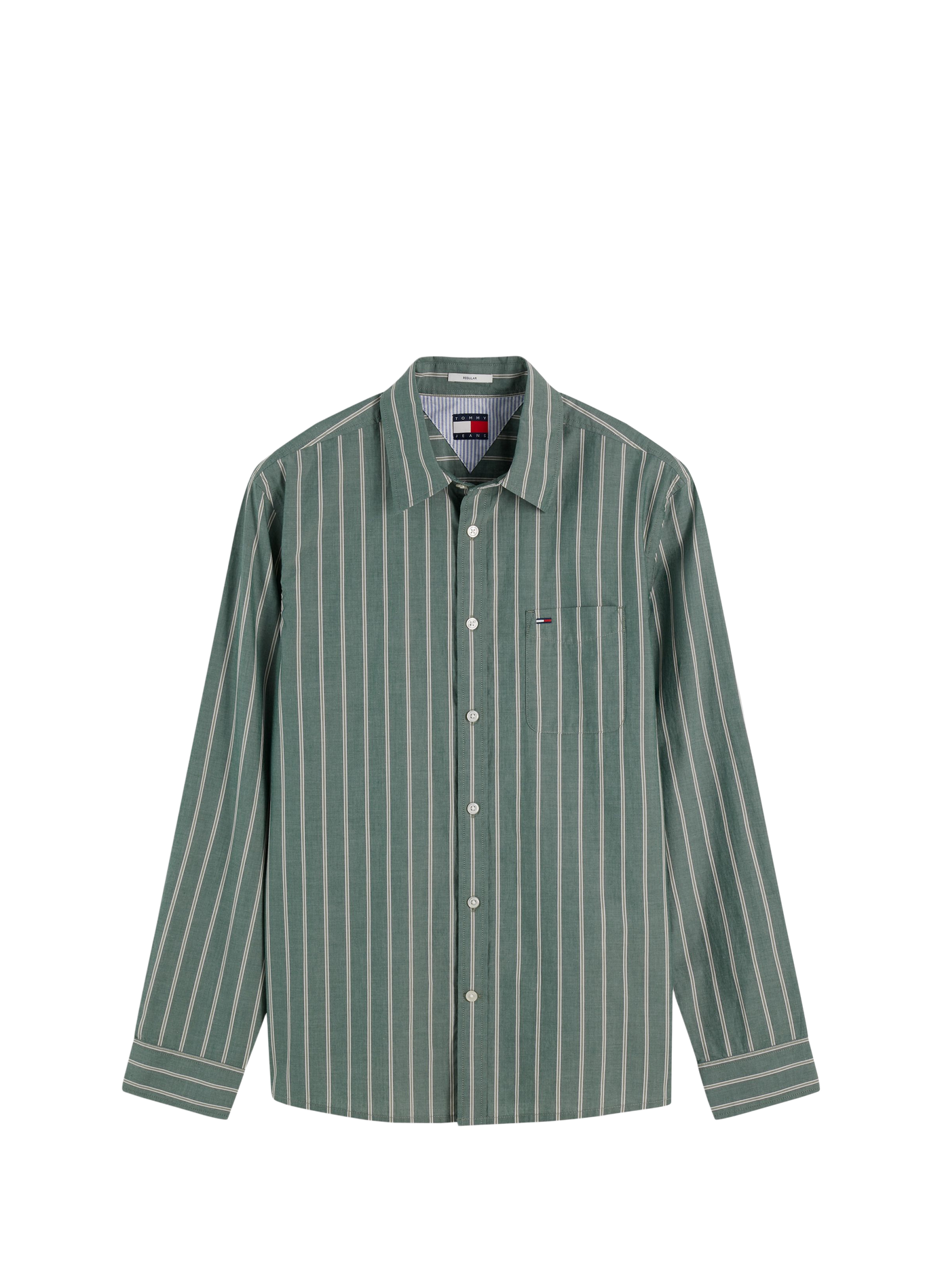 Rechte gestreepte katoenen blouse TOMMY HILFIGER Groen