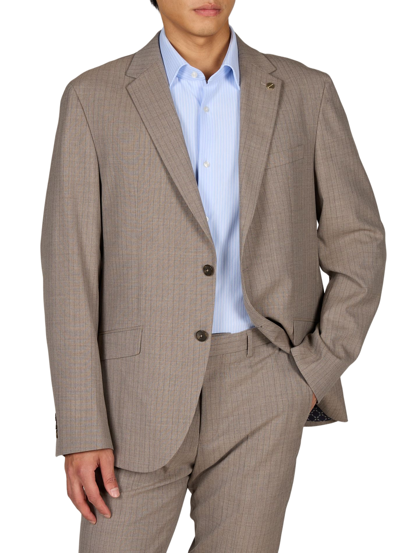 Striped wool blend blazer PIERRE CARDIN Grey