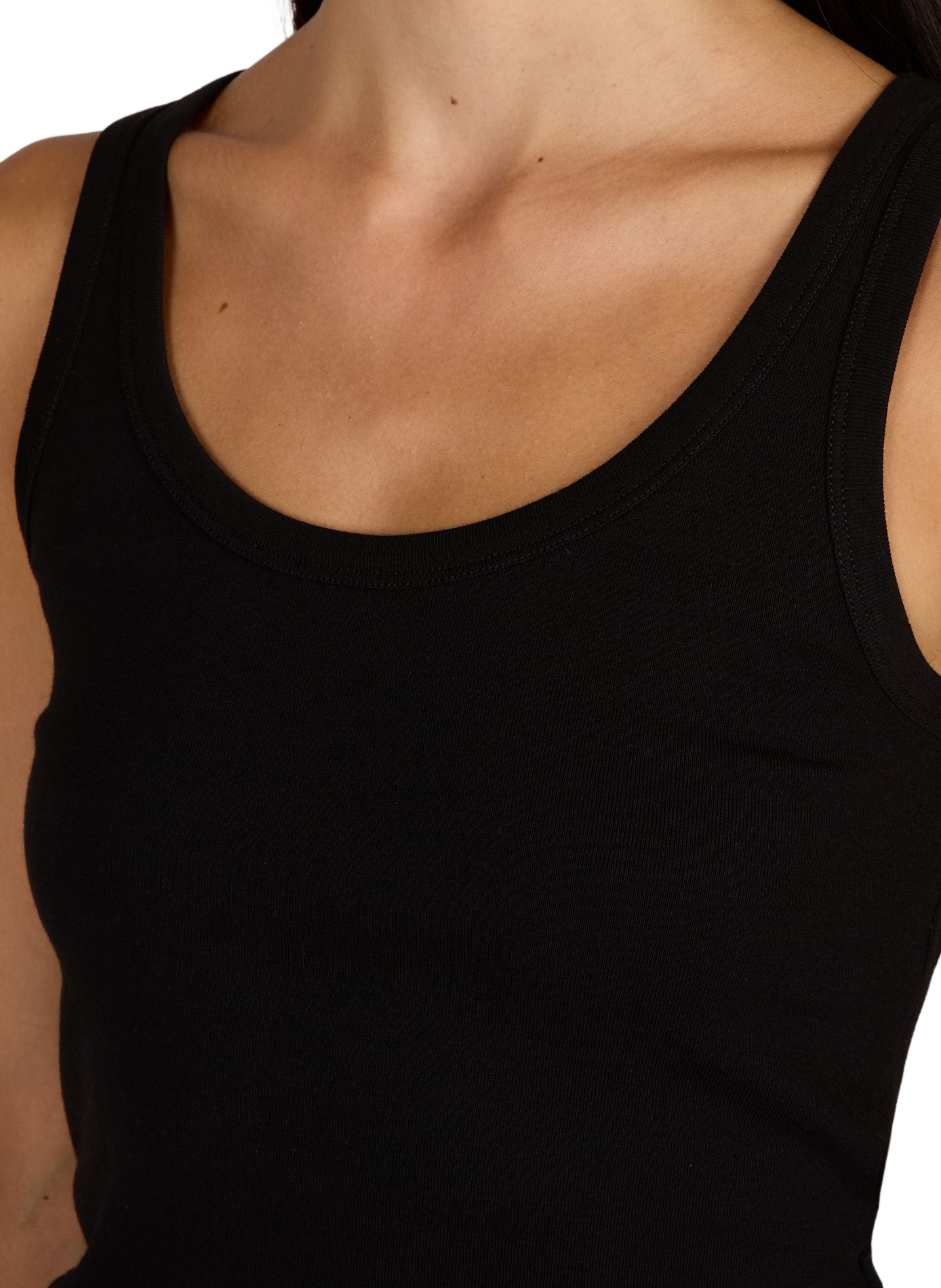 Round-neck cotton tank top BY MALENE BIRGER Black