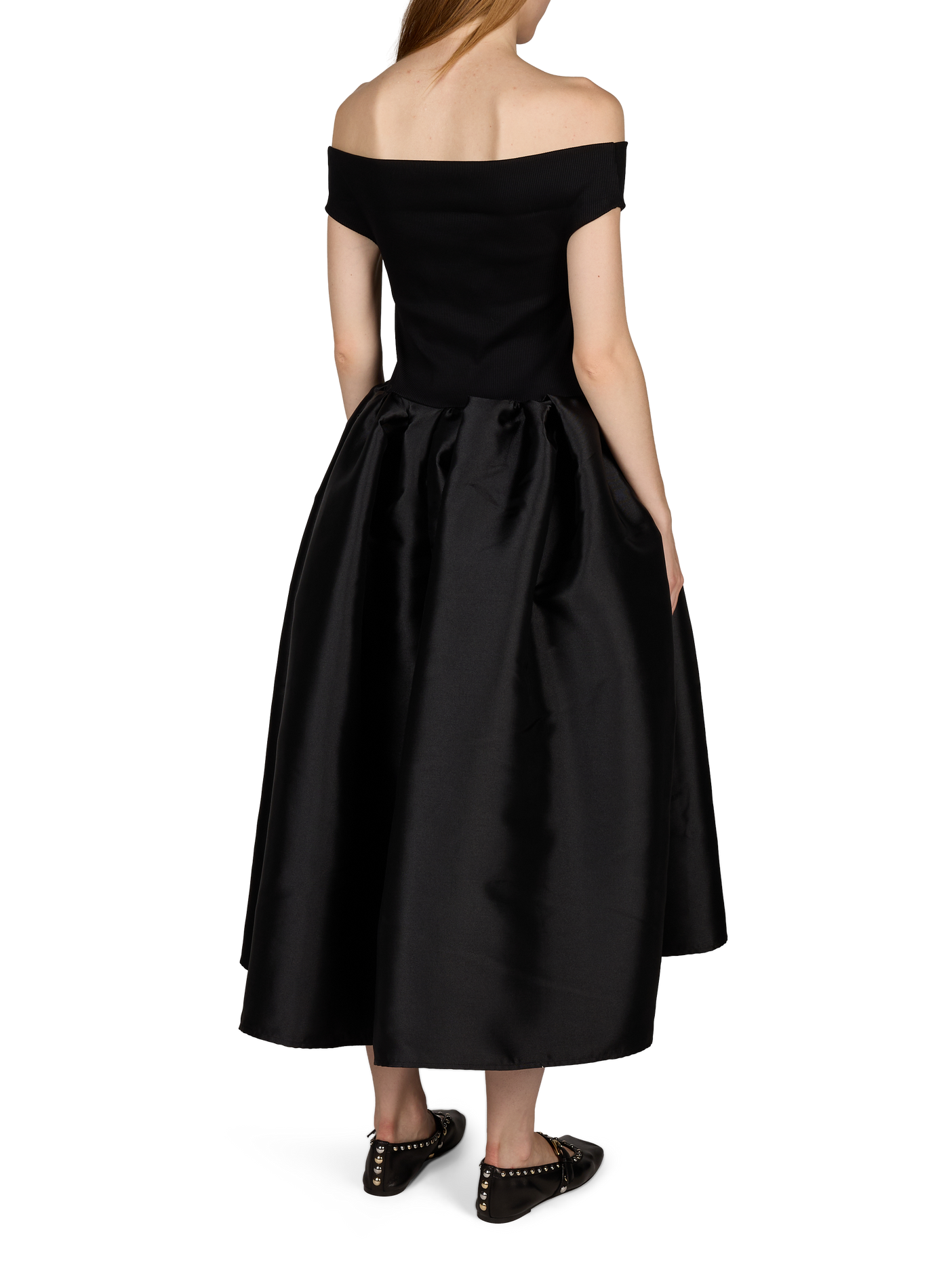 Ausgestelltes langes Kleid aus Baumwollmischung MARQUES ALMEIDA Schwarz
