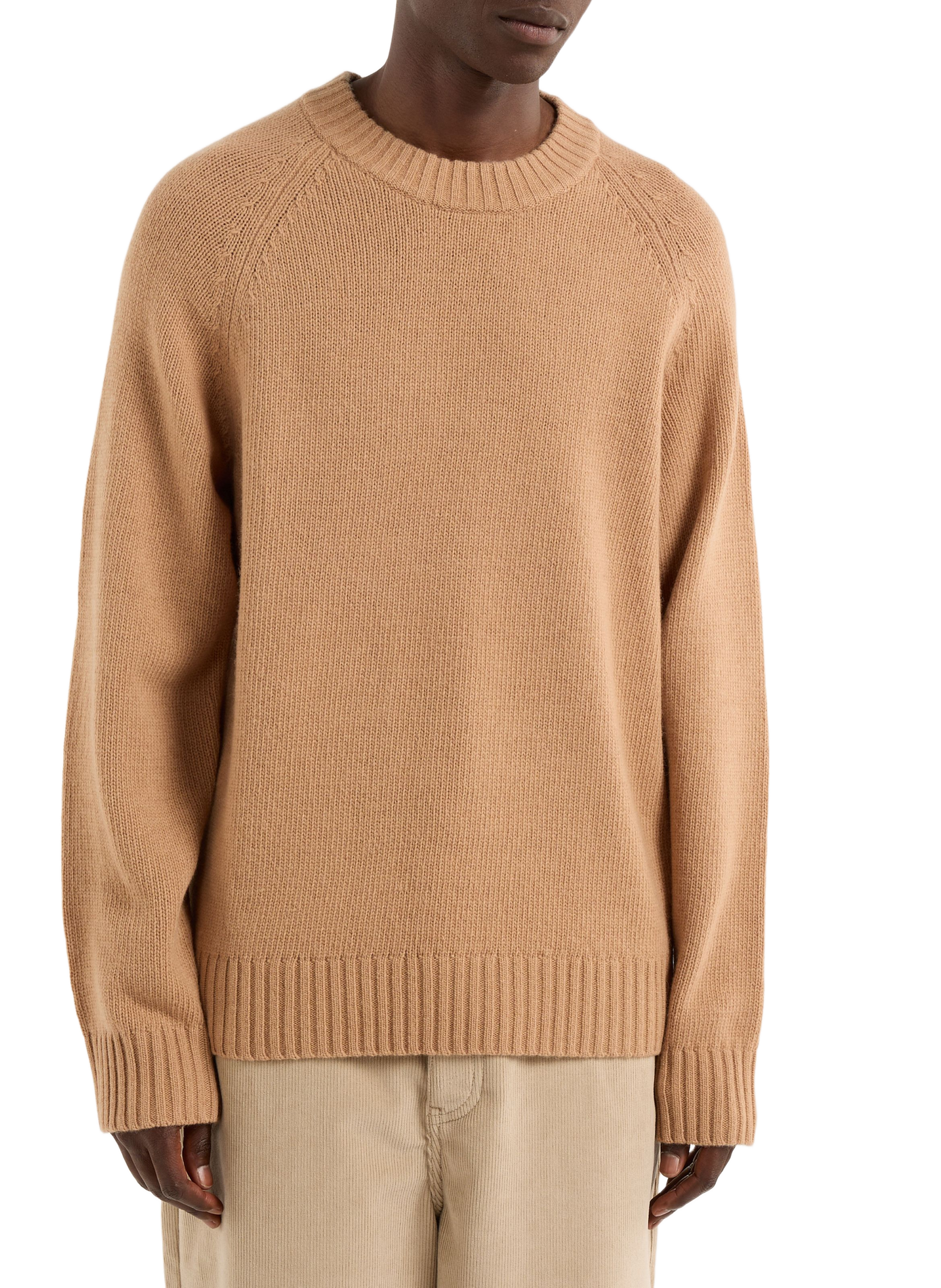Round neck wool straight sweater SAISON 1865 Beige