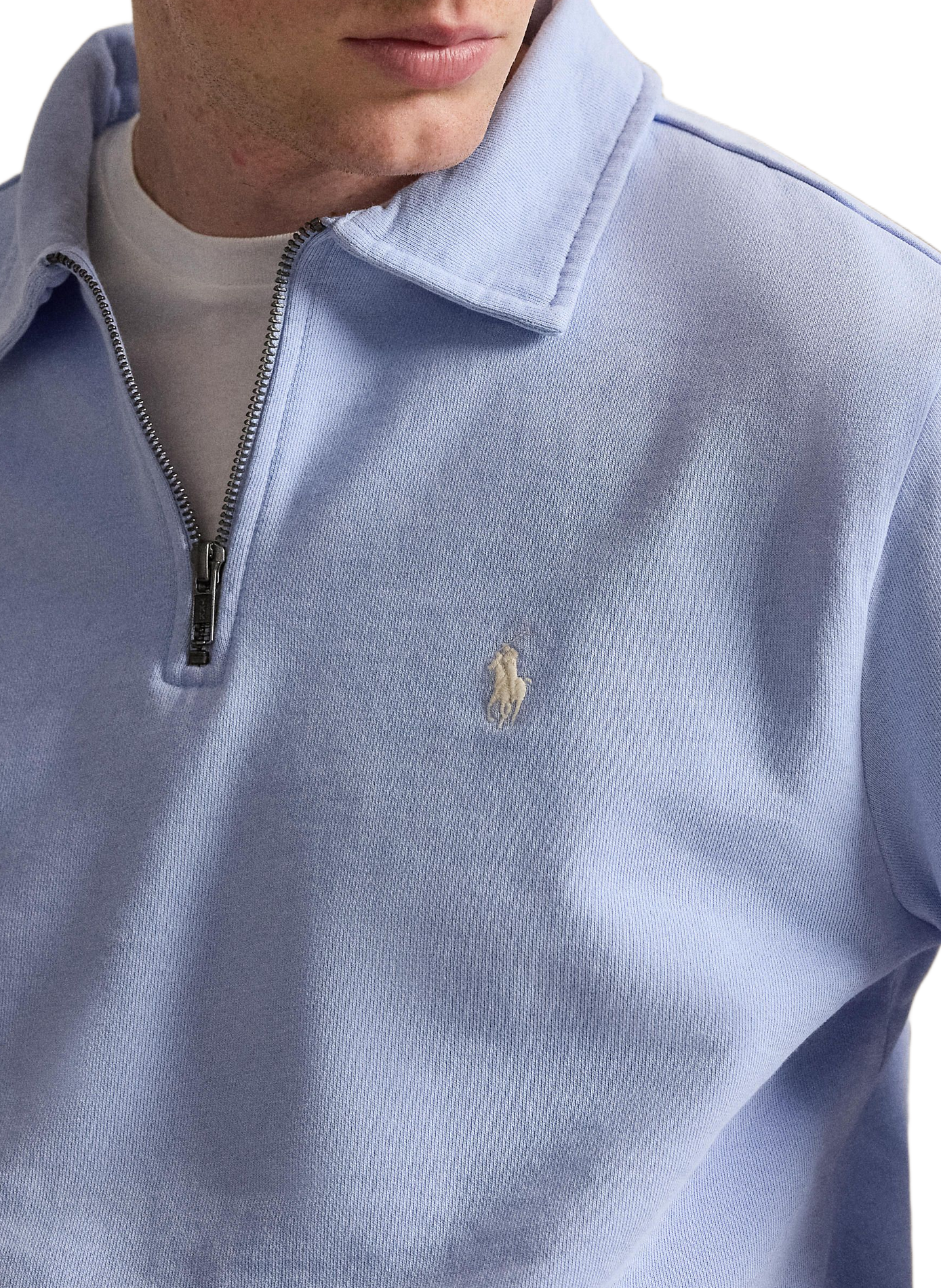 Pull droit à col classique en coton  POLO RALPH LAUREN Bleu
