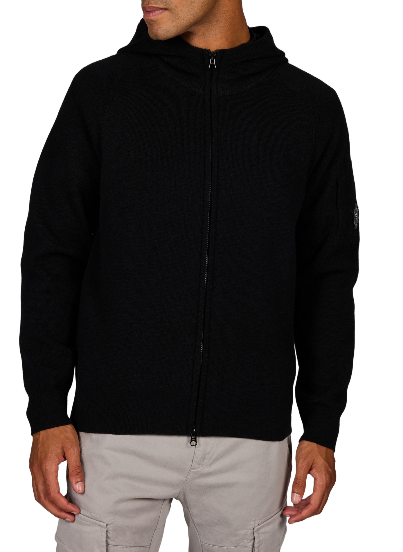 Pull avec capuche en laine mélangée CP COMPANY Noir