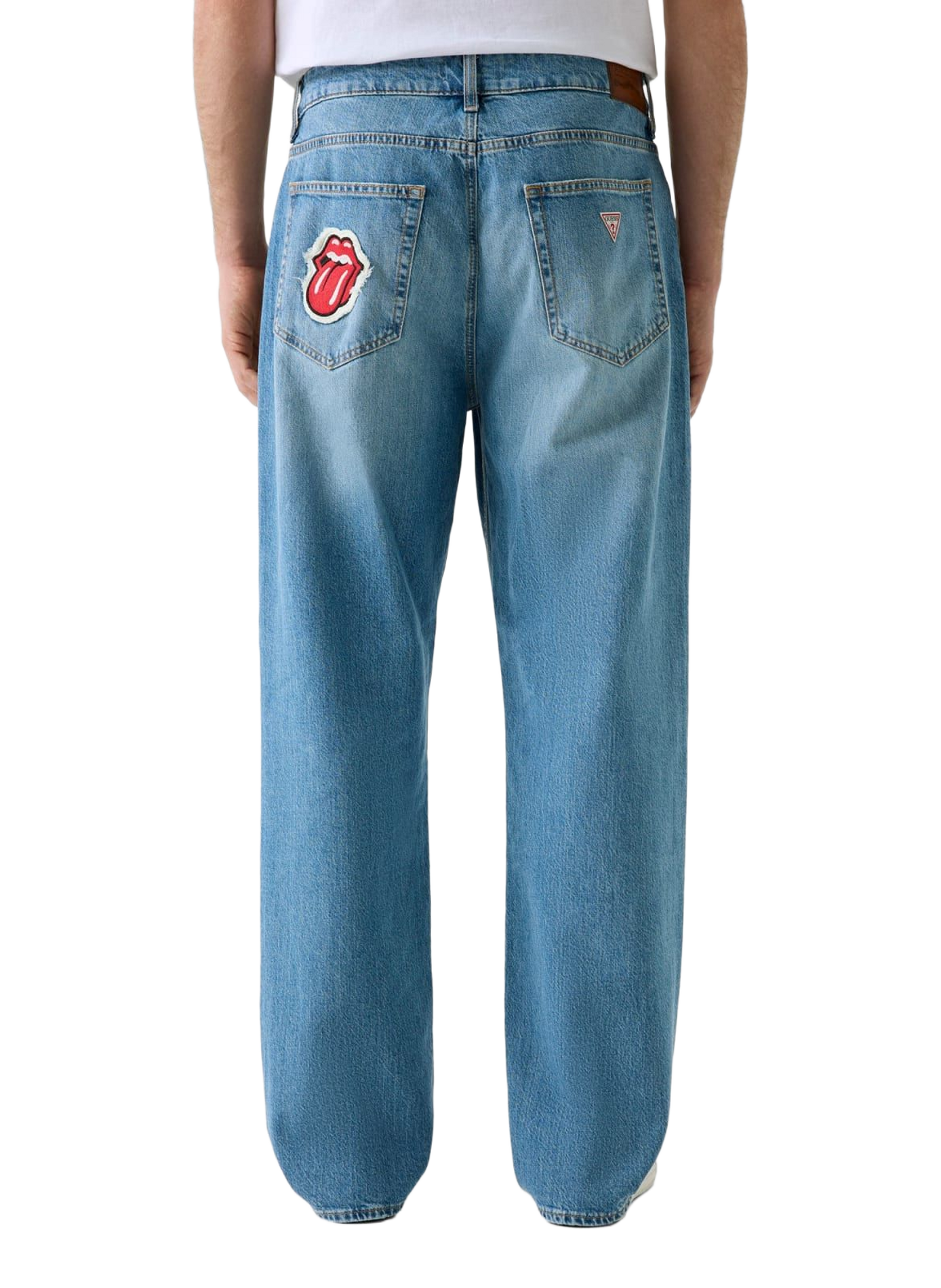 Straight-leg jeans with cotton-blend embroidery GUESS Blue