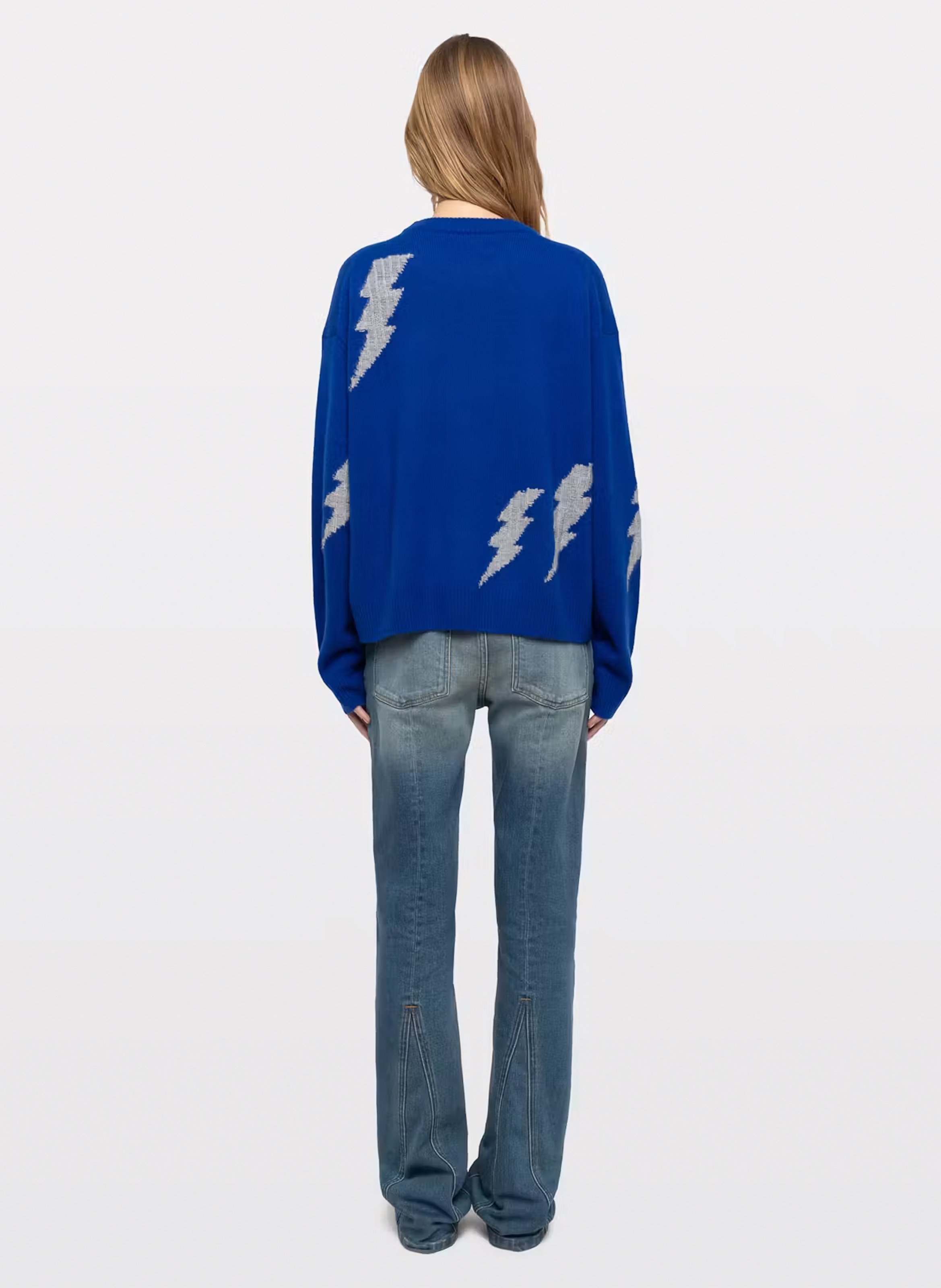 Markuz kasjmieren trui met ruimvallend patroon ZADIG&VOLTAIRE Blauw