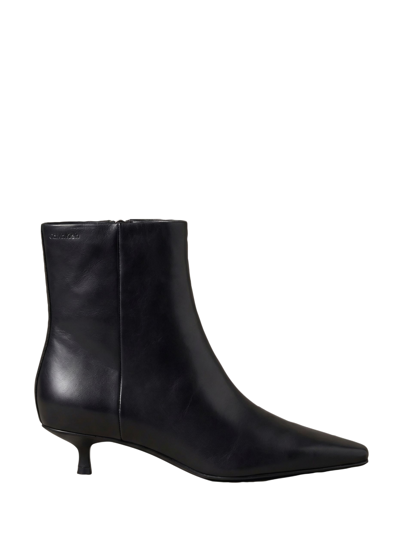 Plain leather zip-up ankle boots CALVIN KLEIN Black