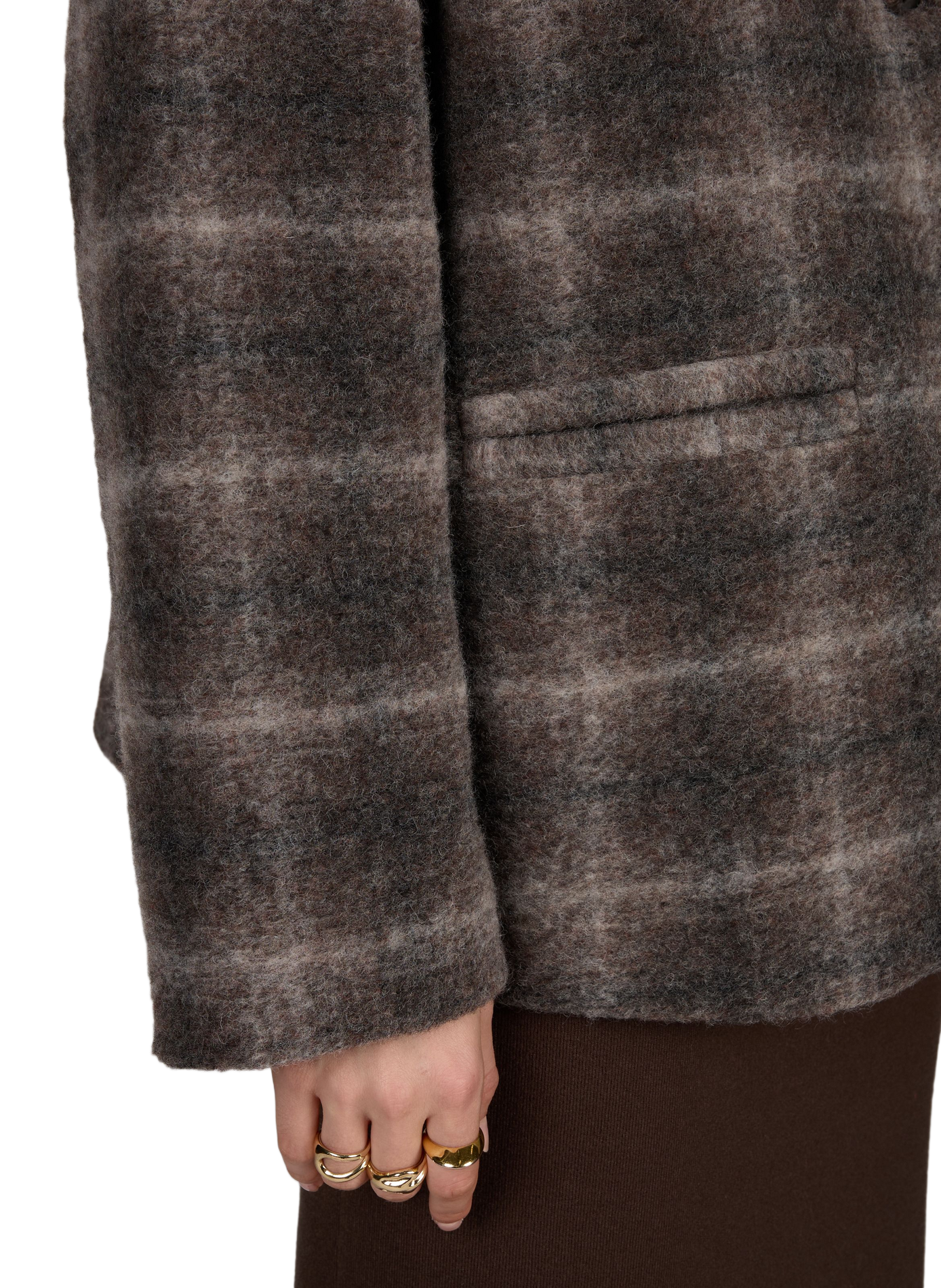 Oversized checked jacket OBJECT Brown