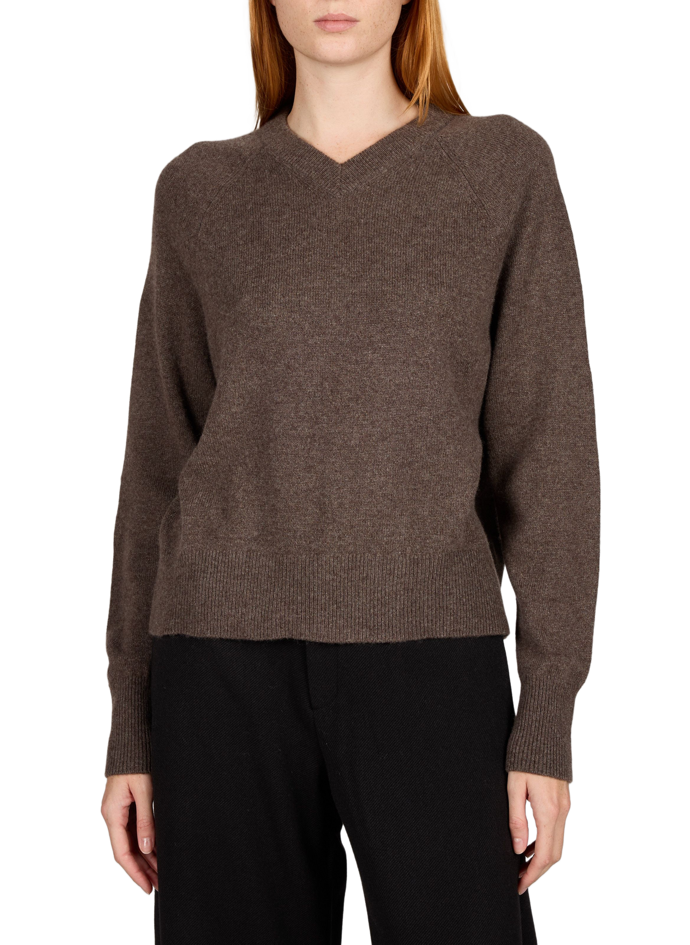 Oversized V-neck cashmere sweater MAX MARA WEEK END Brown