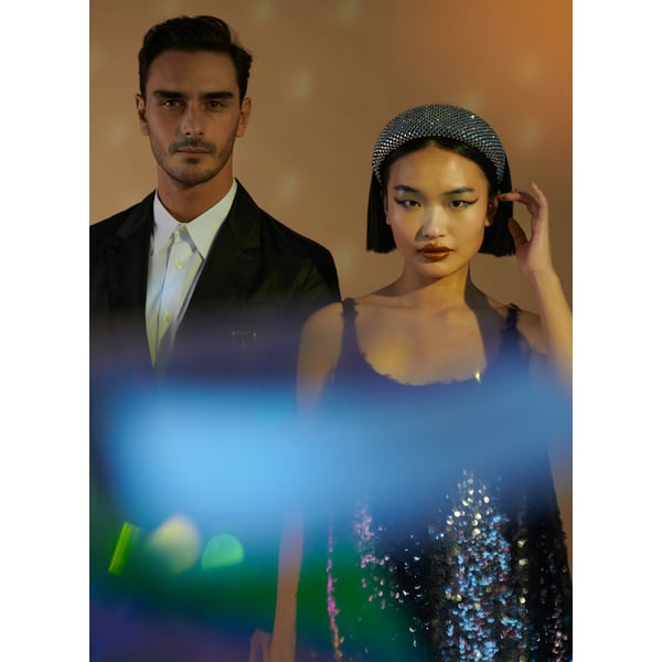 Serre-tête en satin avec strass