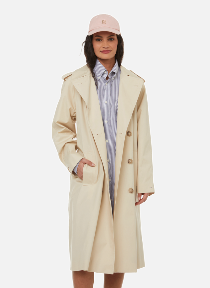 Slim-fit organic cotton trench coat TOMMY HILFIGER
