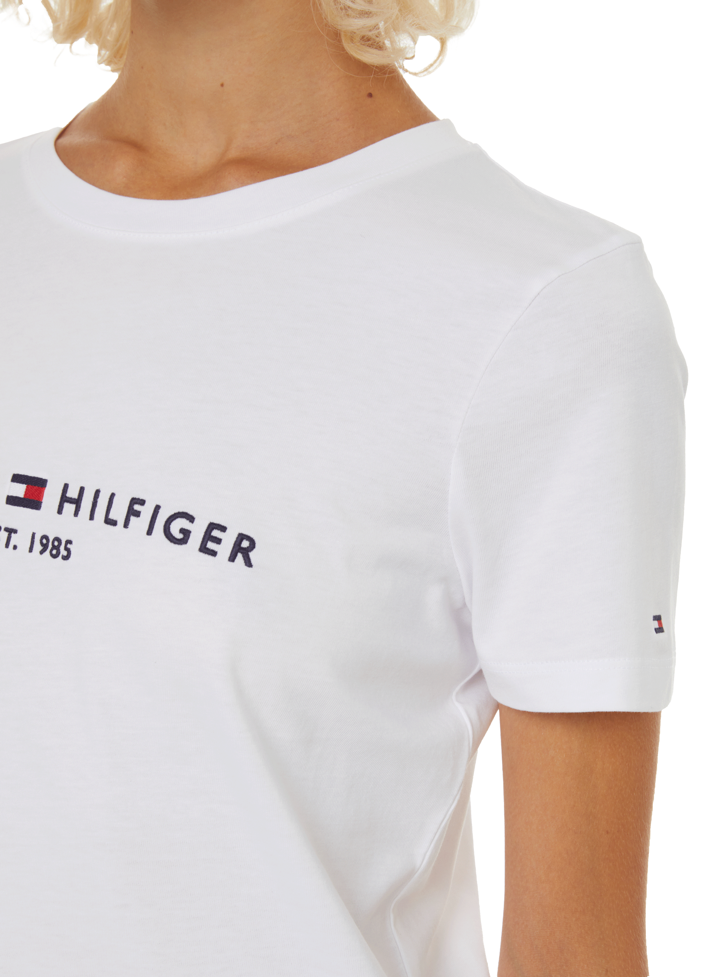 Organic cotton round-neck T-shirt TOMMY HILFIGER White
